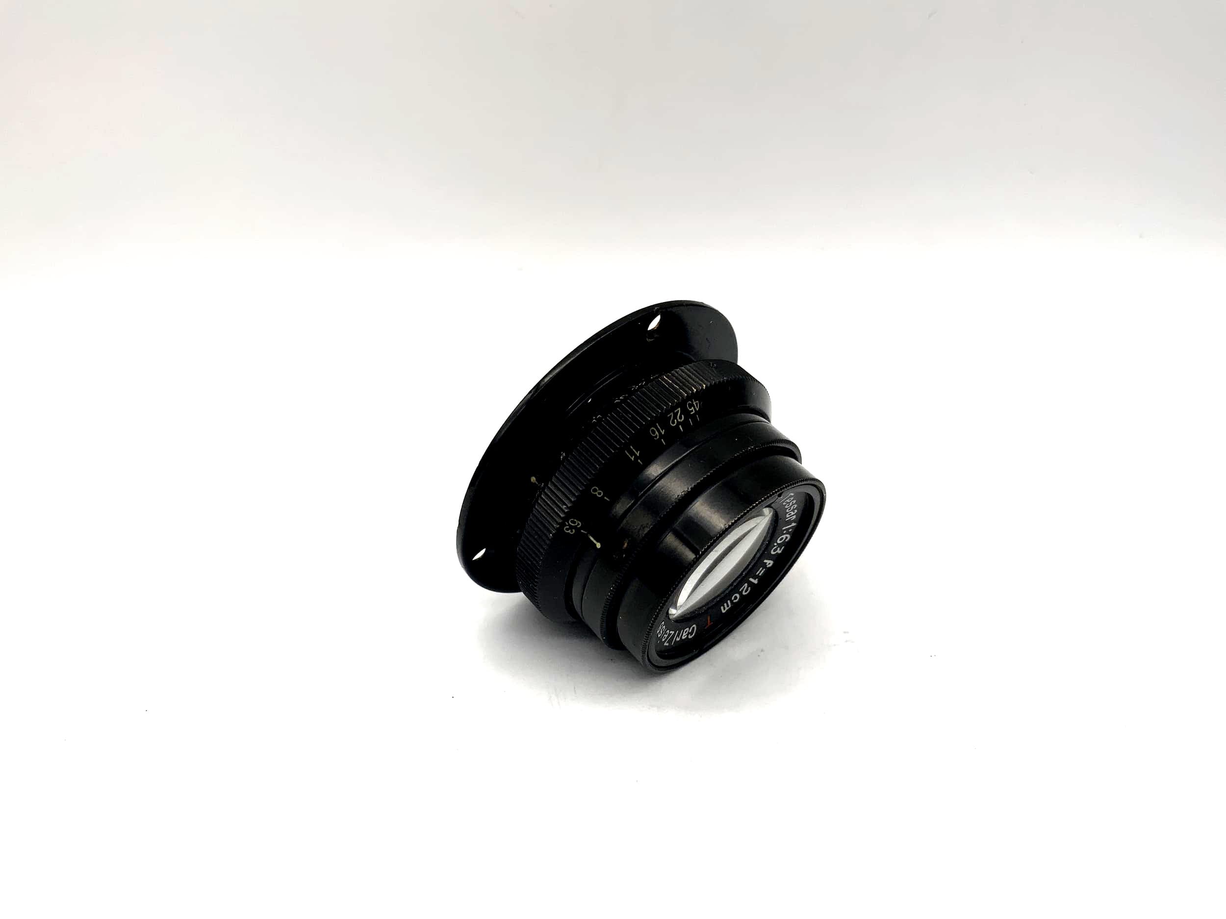 Objectif Carl Zeiss 12 cm 1:6.3 S-Tessar rouge T 120 mm pour appareil photo à plaque 33 mm ?