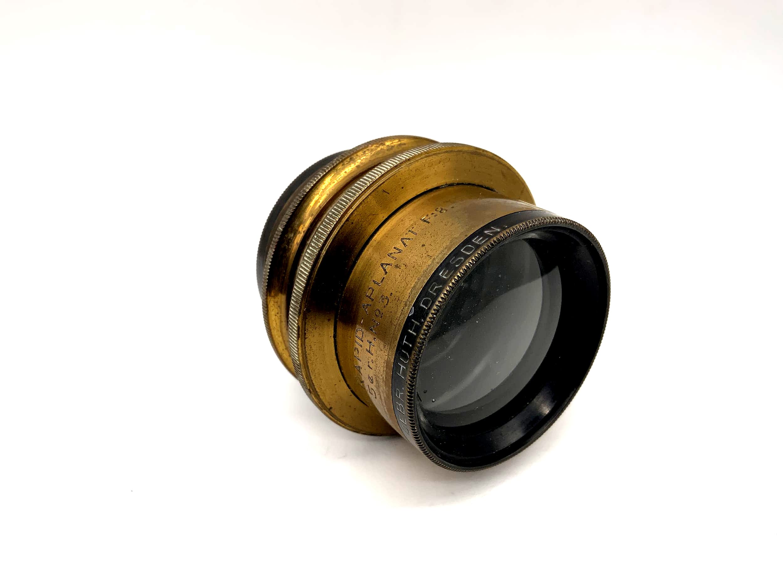 Huth Dresden 1:8 Lens Extra Rapid Aplasmat No.3 Brass Lens (44mm thread)