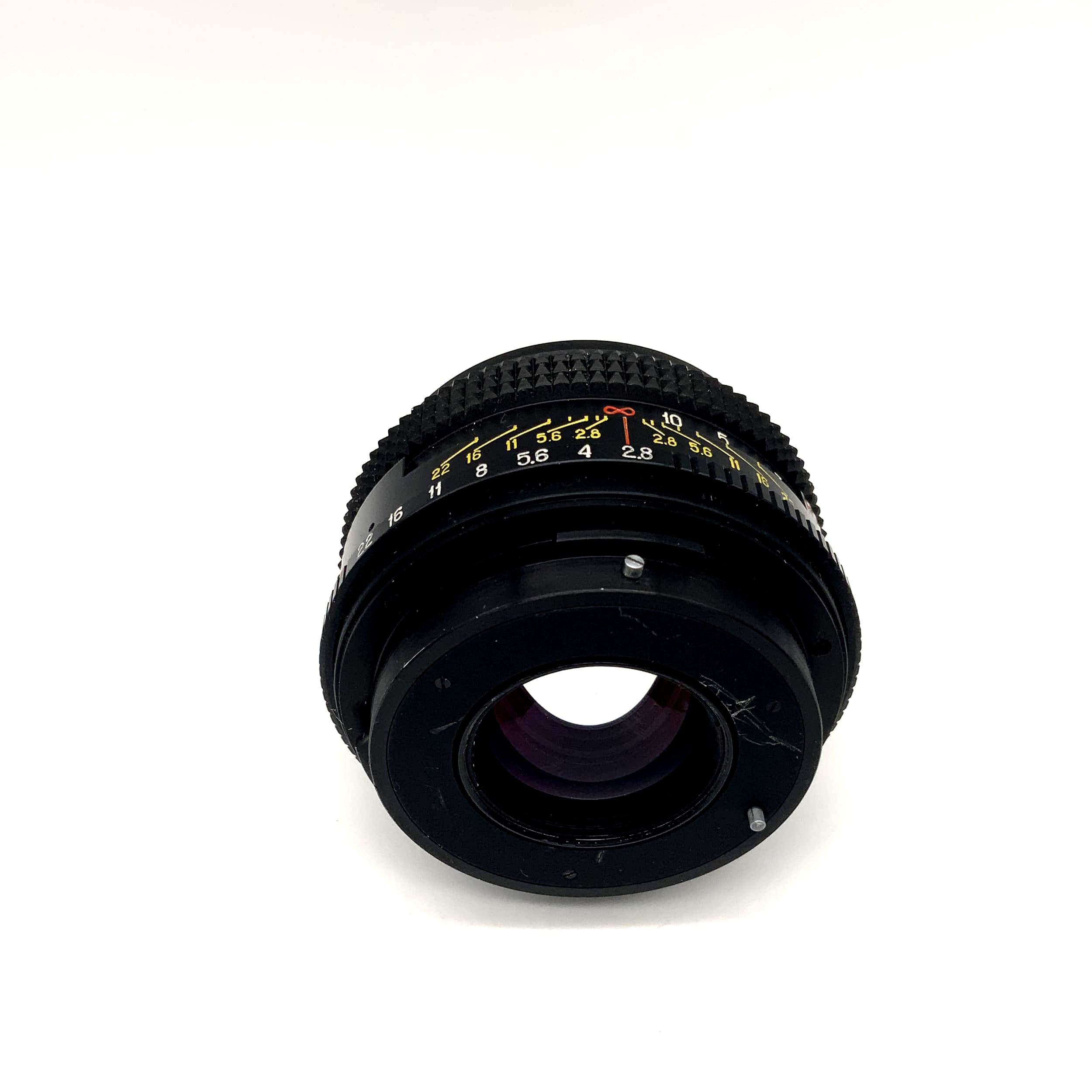 Objectif KMZ 80 mm 1:2.8 pour appareil photo Pentacon Six MC Volna-3 (Kiev 88)