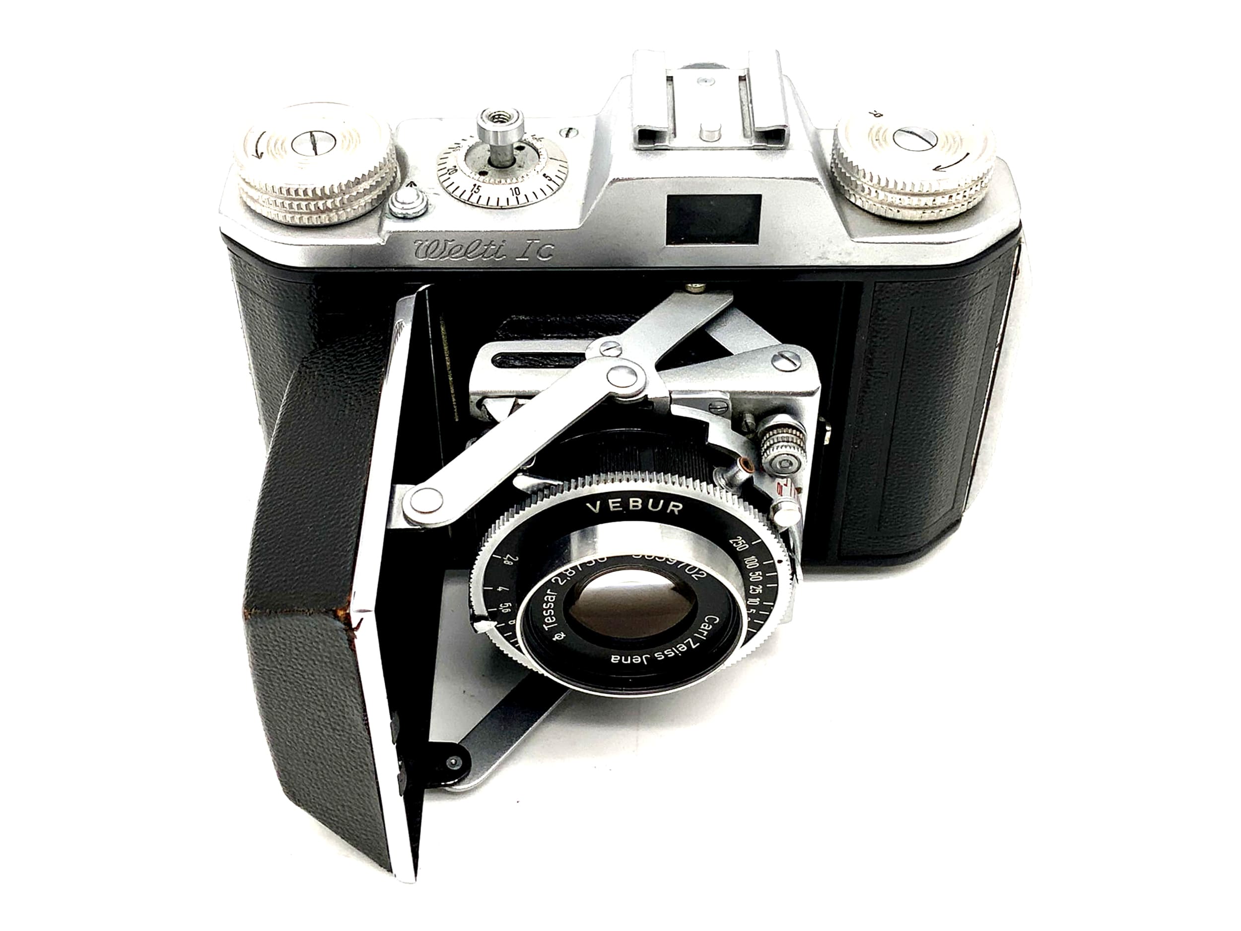 Appareil photo pliant Welta Welti Ic avec objectif Carl Zeiss Tessar 2.8/50 Vebur
