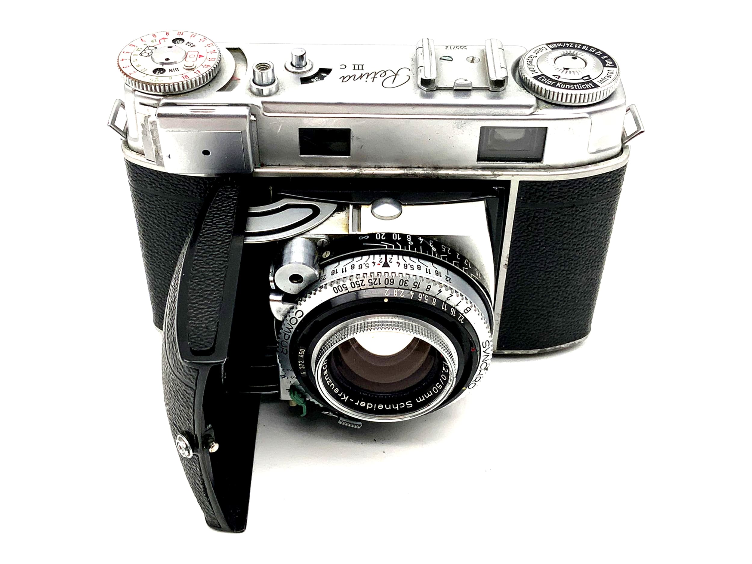 Appareil photo pliant Kodak Retina IIIc avec objectif rouge au xénon C f=2.0/50mm Compur !Beli défectueux !