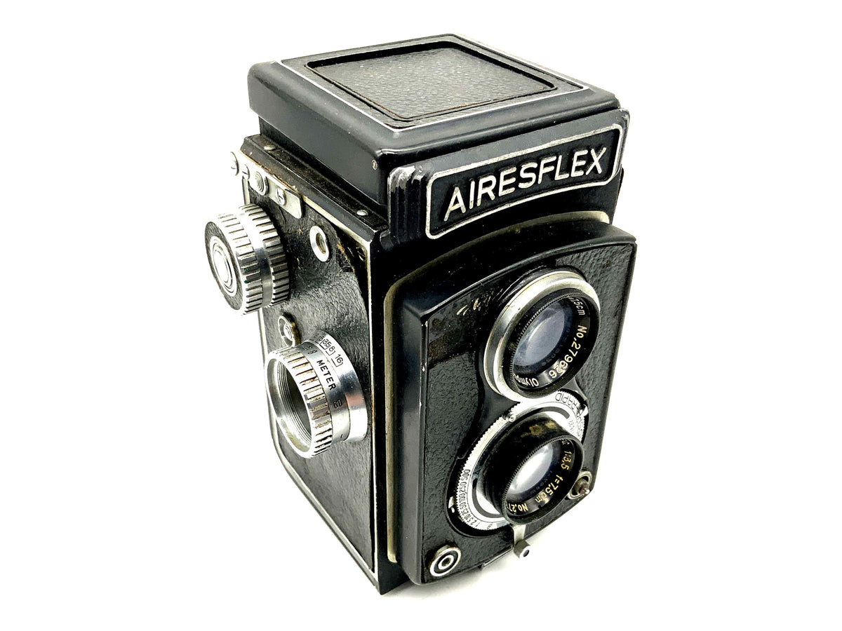 Appareil photo reflex bi-objectif Airesflex TLR avec objectif Olympus Zuiko FC 1:3.5/7.5cm Seikosha-Rapid