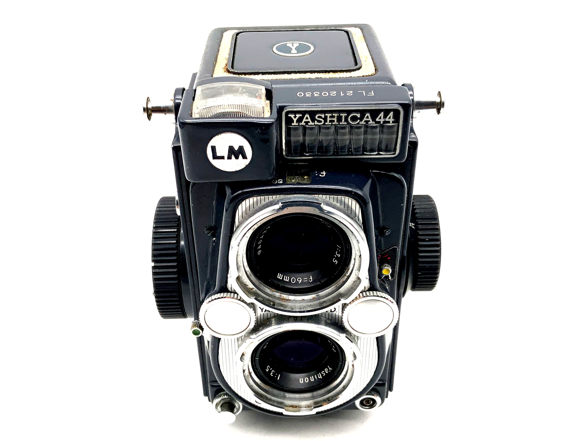 Appareil photo reflex bi-objectif Yashica 44 TLR avec objectif Yashinon Copal-SV 1:3.5/60 mm ! Cellule de pose défectueuse !