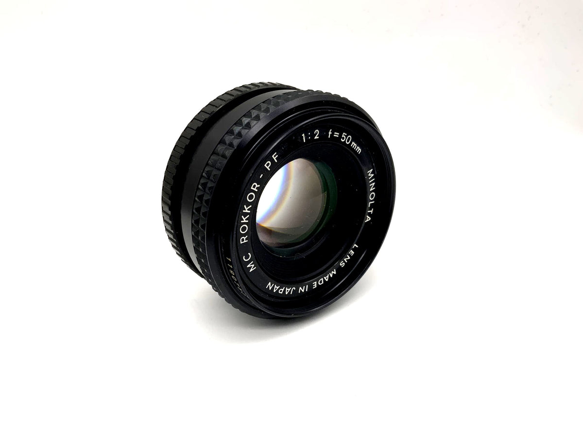 Objectif Minolta 50 mm 1:2 MC Rokkor-PF pour appareil photo (Minolta MD)