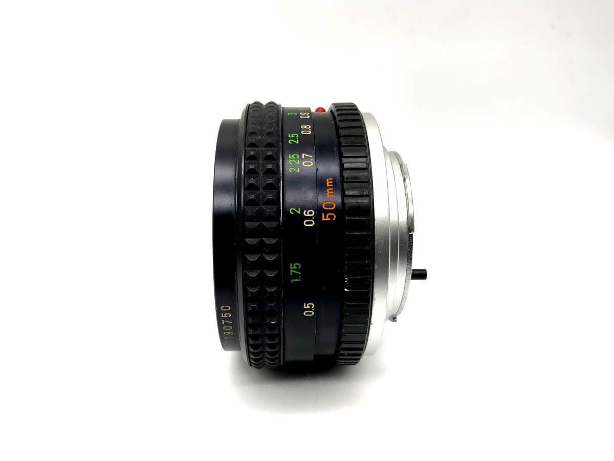 Objectif Minolta 50 mm 1:2 MC Rokkor-PF pour appareil photo (Minolta MD)