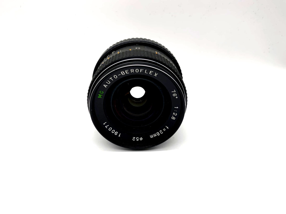 Objectif Beroflex 28 mm 1:2.8 MC pour caméra de voiture (Minolta MD)