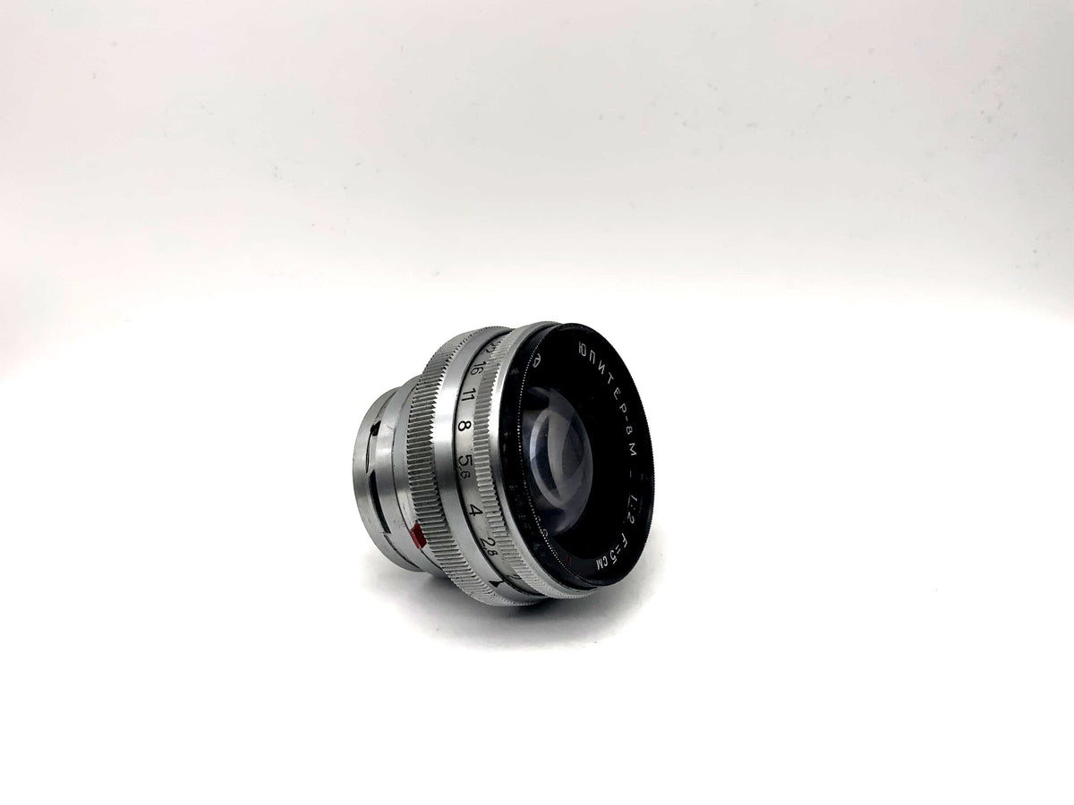 Objectif KMZ 50mm 1:2 Jupiter-8M 5cm rouge P pour appareil photo (Contax RF)