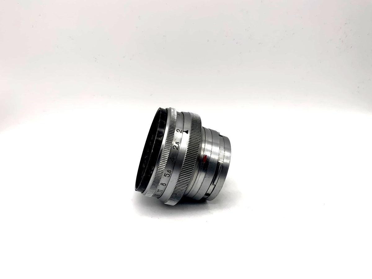 Objectif KMZ 50mm 1:2 Jupiter-8M 5cm rouge P pour appareil photo (Contax RF)