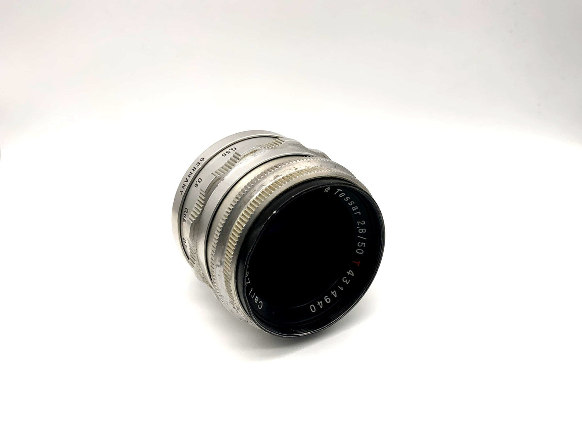 Objectif Carl Zeiss 50 mm 1:2.8 Tessar rouge T Q1 compact 14 lamelles (M42)