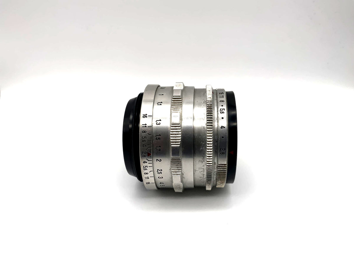 Objectif Carl Zeiss 50 mm 1:2.8 Tessar rouge T Q1 compact 14 lamelles (M42)