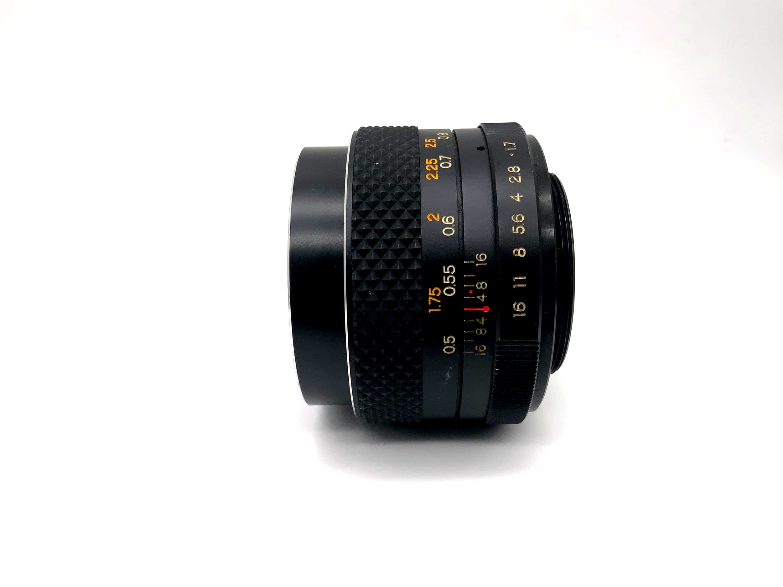 Objectif Yashica 50 mm 1:1,7 pour appareil photo Yashicon DS-M (M42)