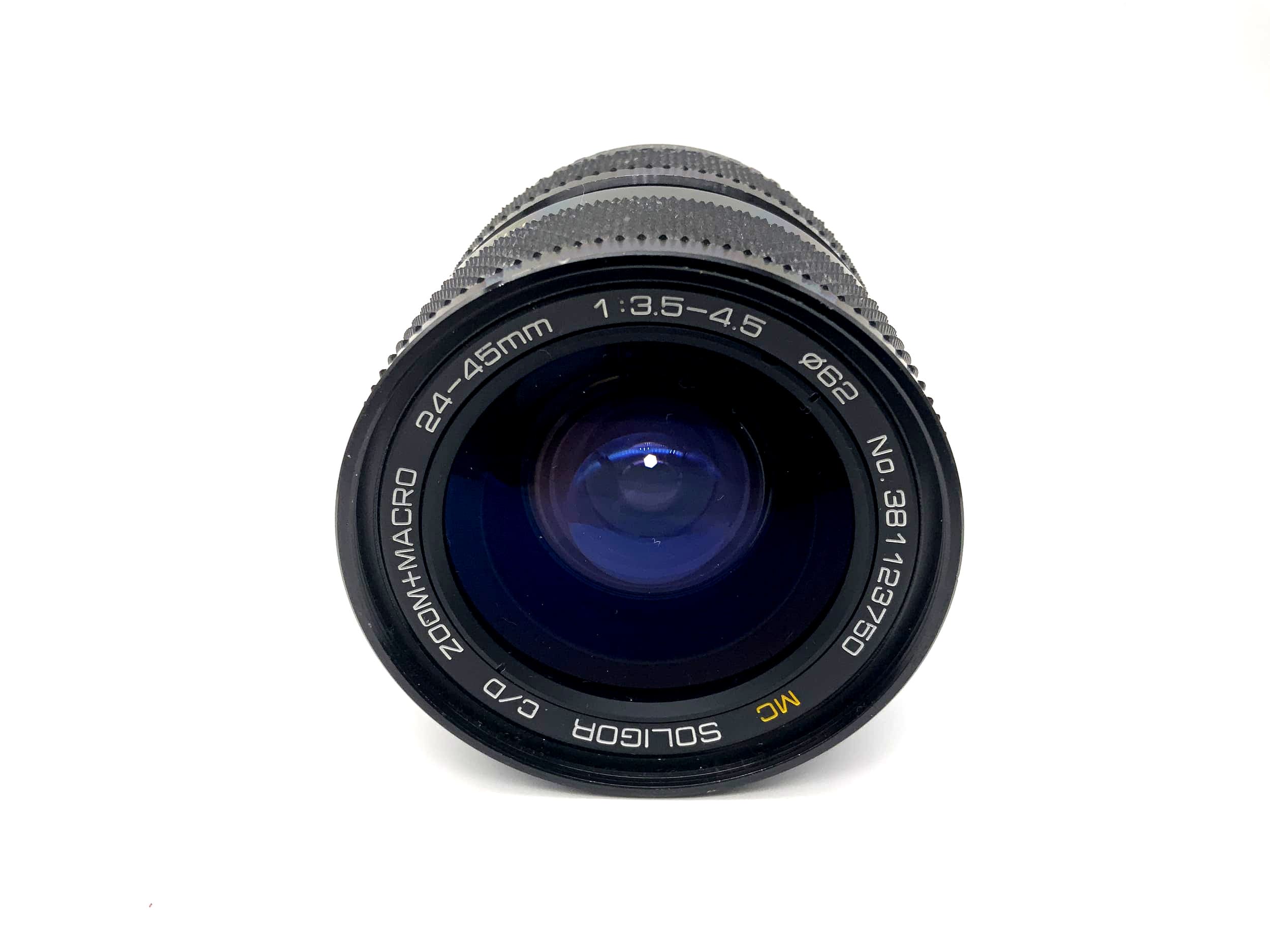 Objectif Soligor 24-45mm 1:3.5-4.5 MC C/D Zoom+Macro pour appareil photo (Nikon F)