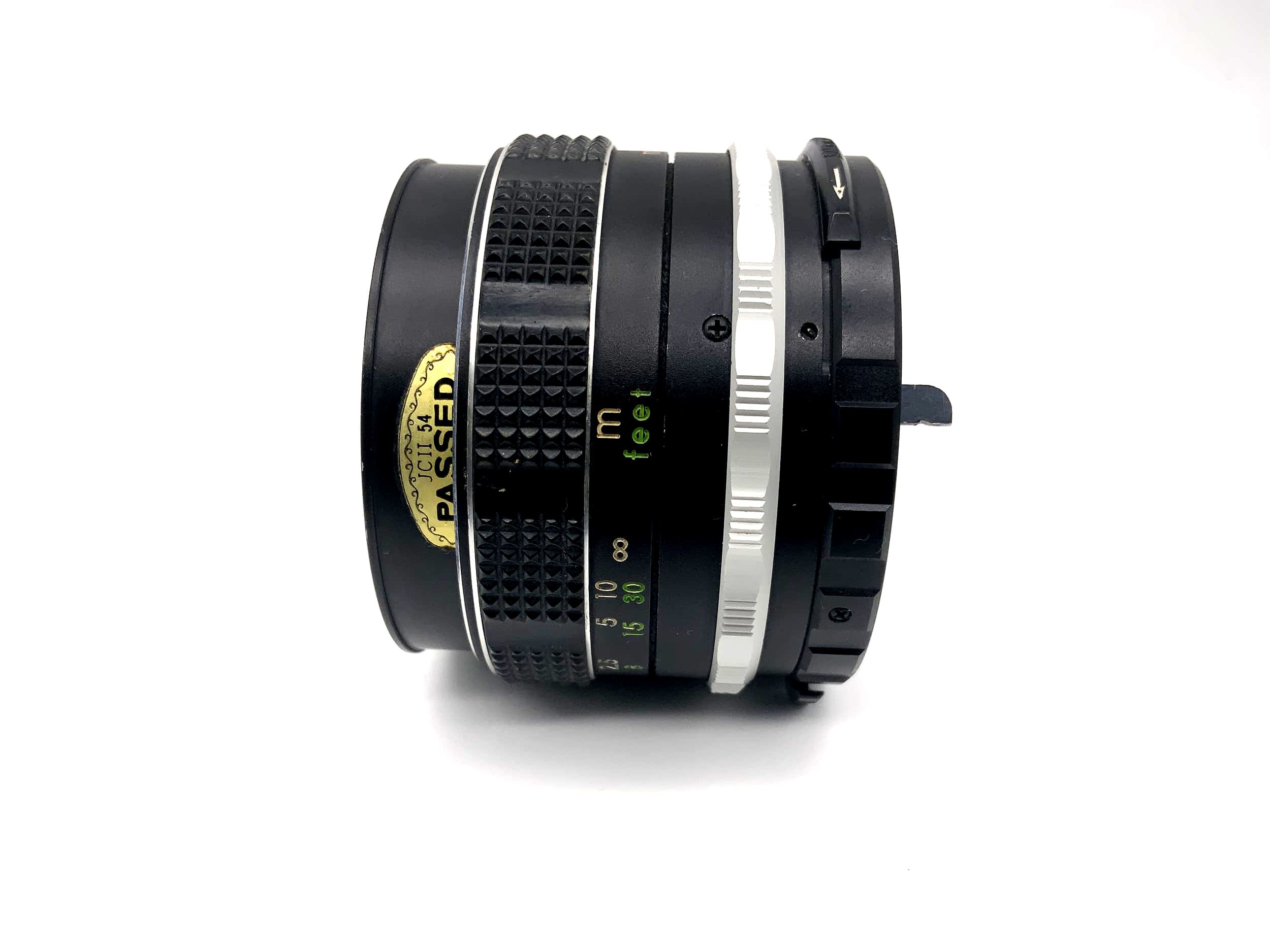 Objectif Miranda 50 mm 1:1.4 rouge EC pour appareil photo automatique (monture à baïonnette Miranda)
