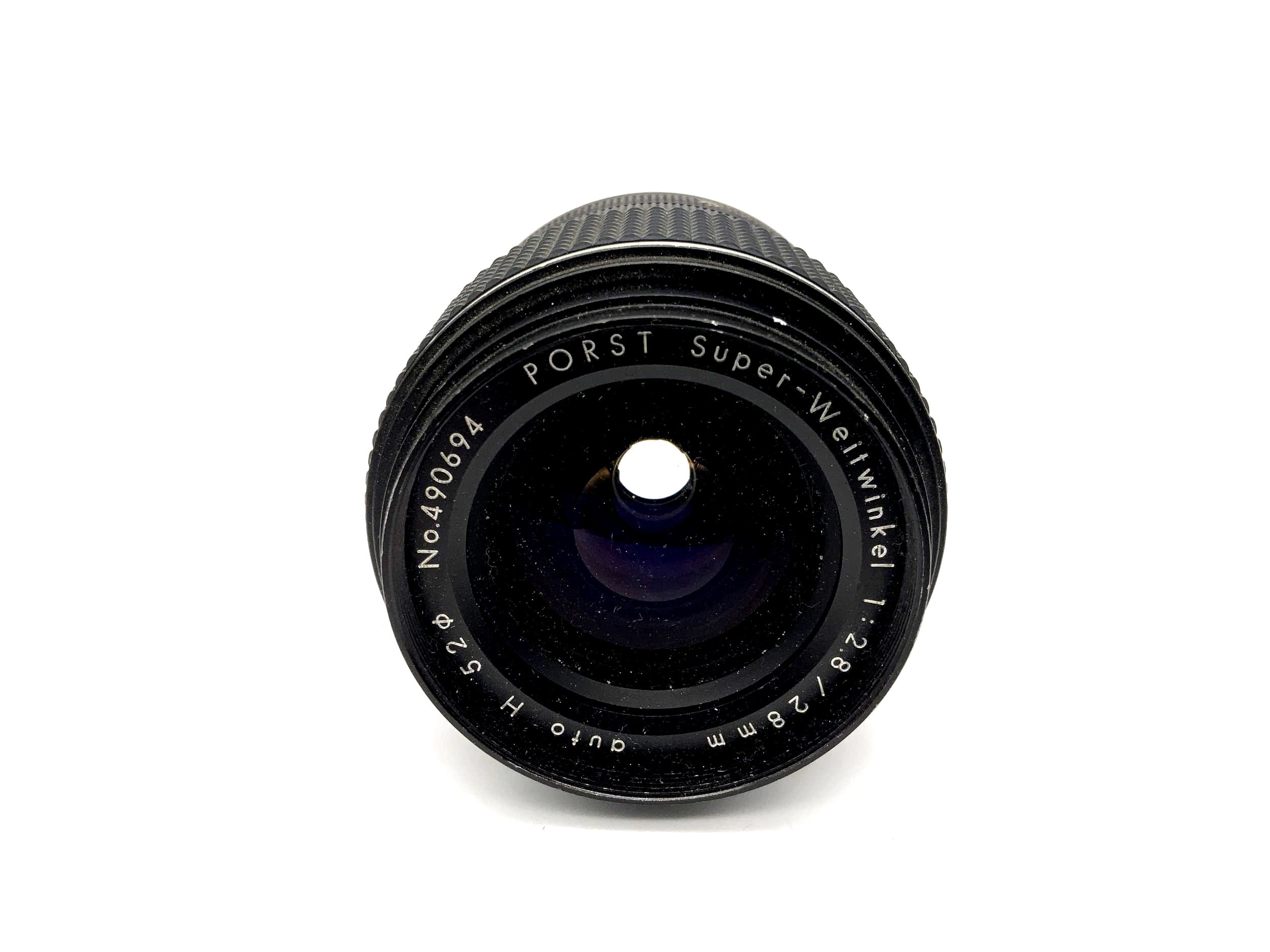 Objectif photo super grand angle Porst 28 mm 1:2.8 Auto H (M42) Ouverture !