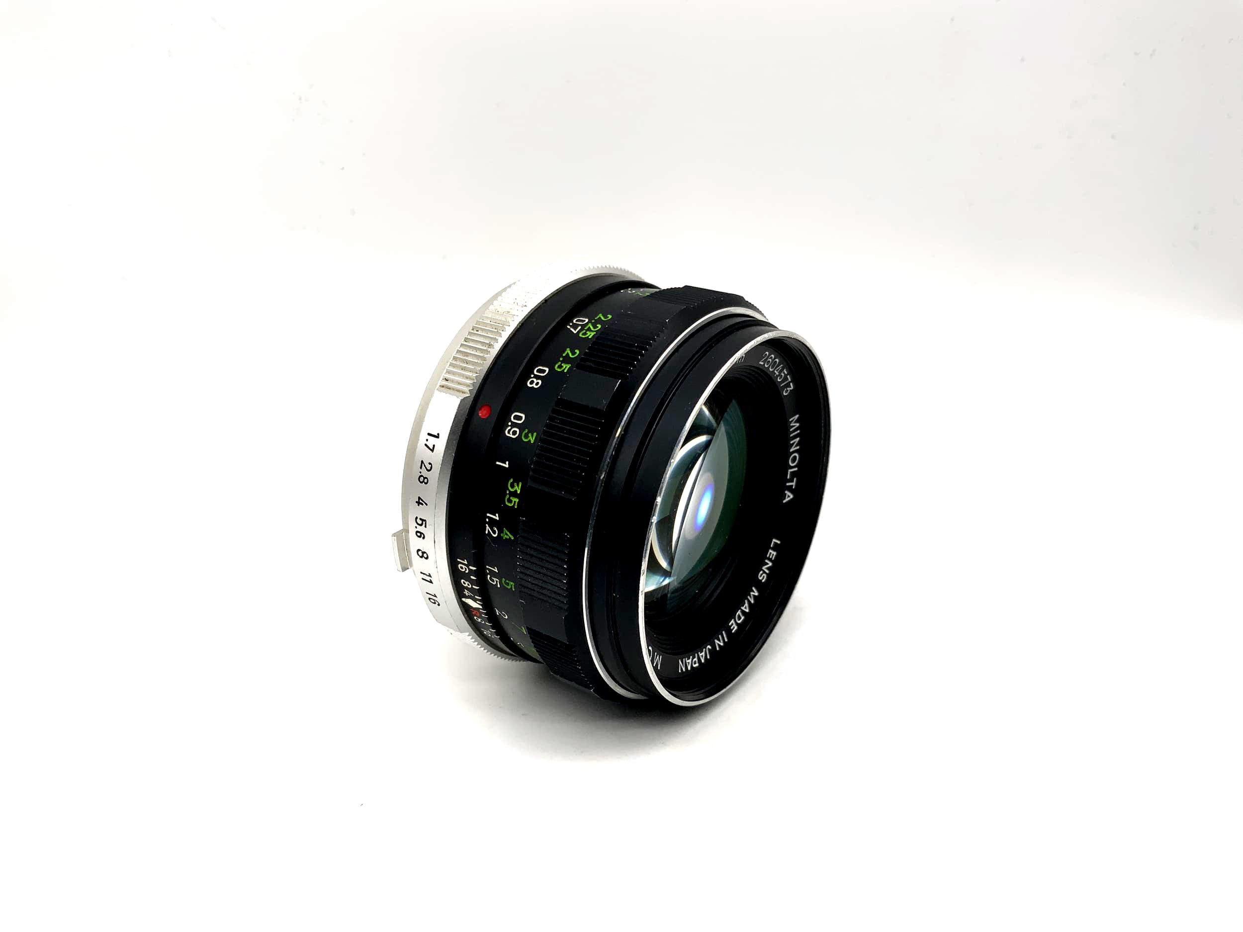 Objectif Minolta 55 mm 1:1.7 MC Rokkor-PF (Minolta MD) ouverture !
