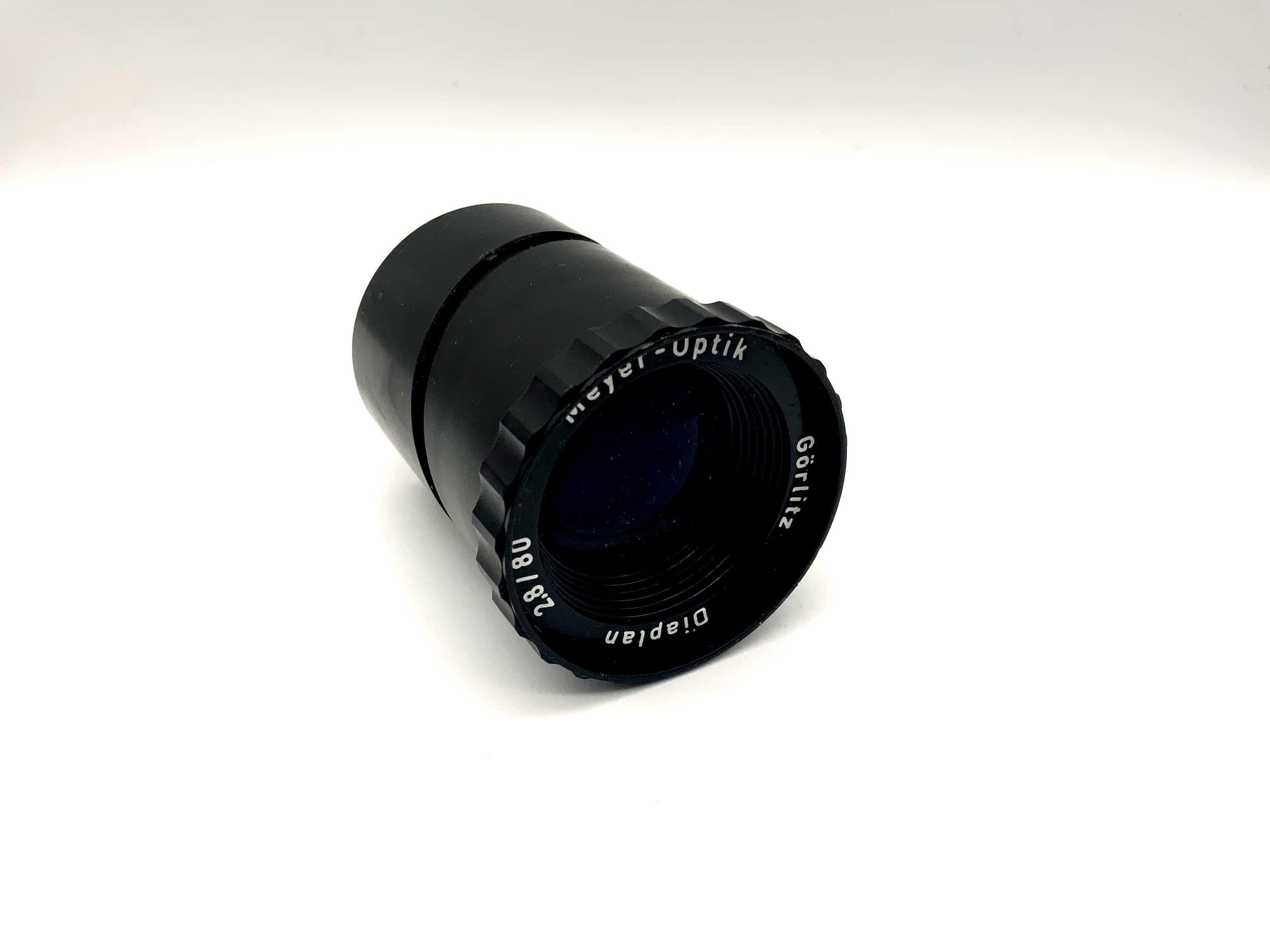 Objectif de projecteur Meyer Optik Görlitz 80 mm 1:2,8, lentille Diaplan (engrenage à vis sans fin)