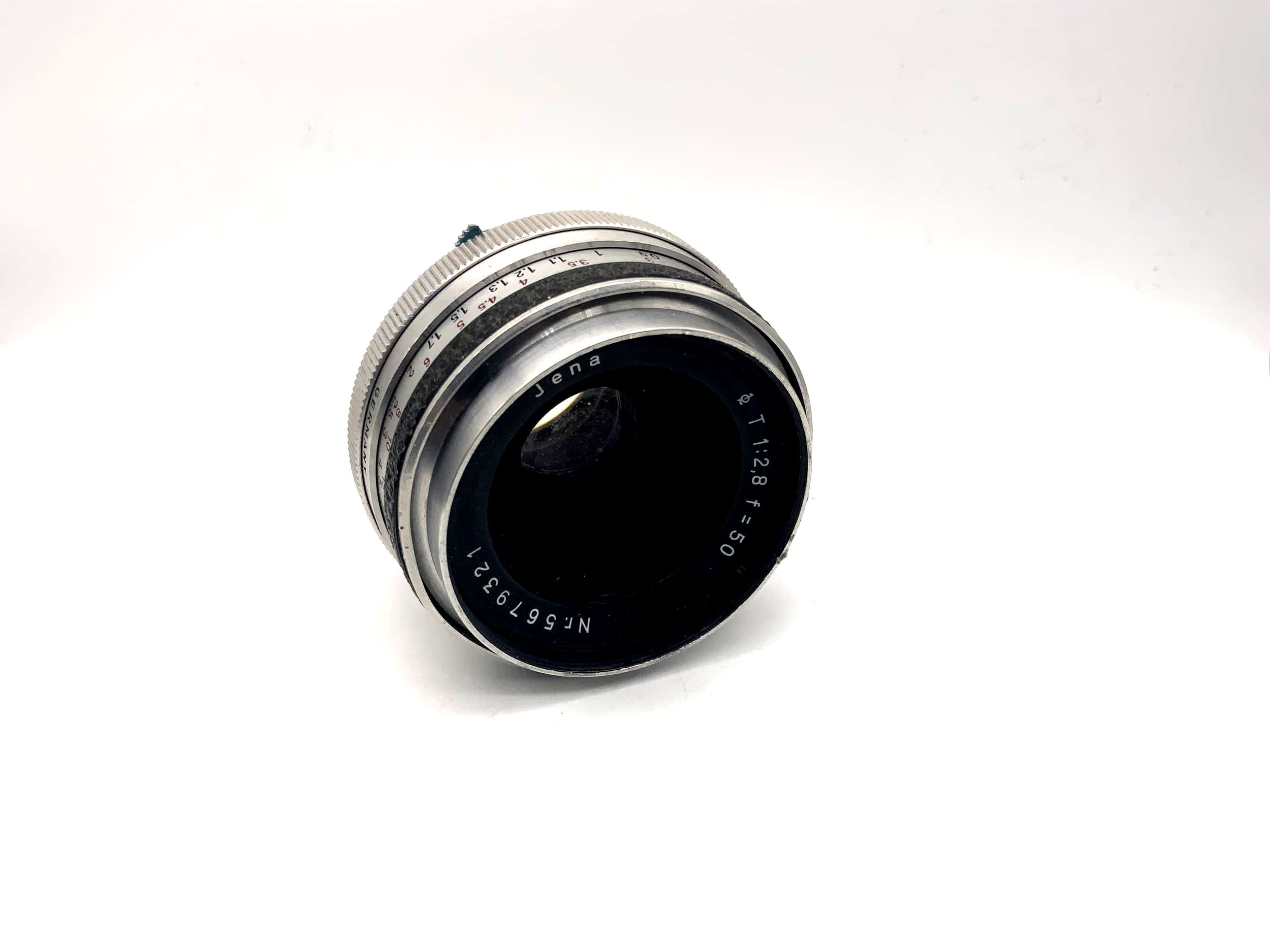Objectif Carl Zeiss Tessar 50 mm 1:2.8 de Jena, objectif d'appareil photo (Praktina)