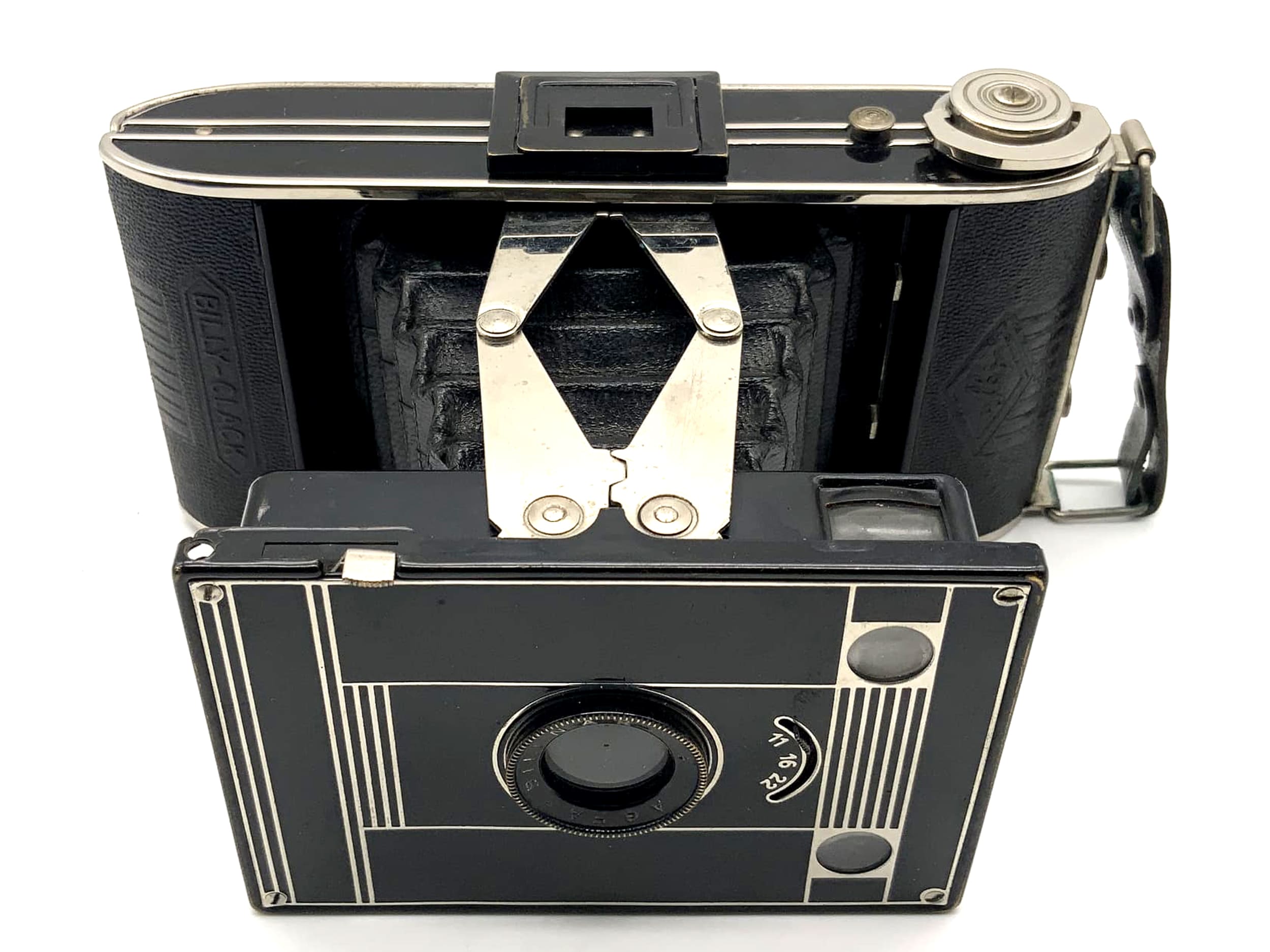 Appareil photo pliant Agfa Billy-Clack avec soufflet pour film en rouleau Bilinar, appareil photo analogique