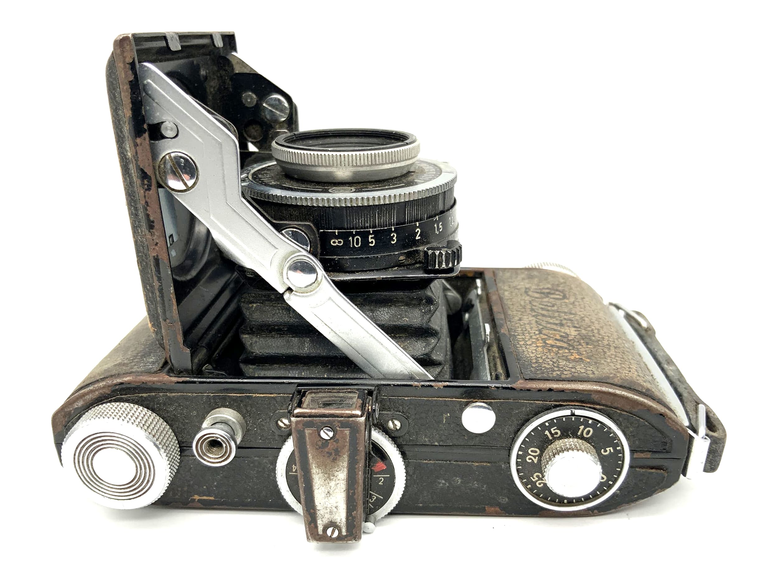 Appareil photo pliant Balda Beltica avec objectif E. Ludwig Meritar 1:2.9 50mm rouge V C.Ludor