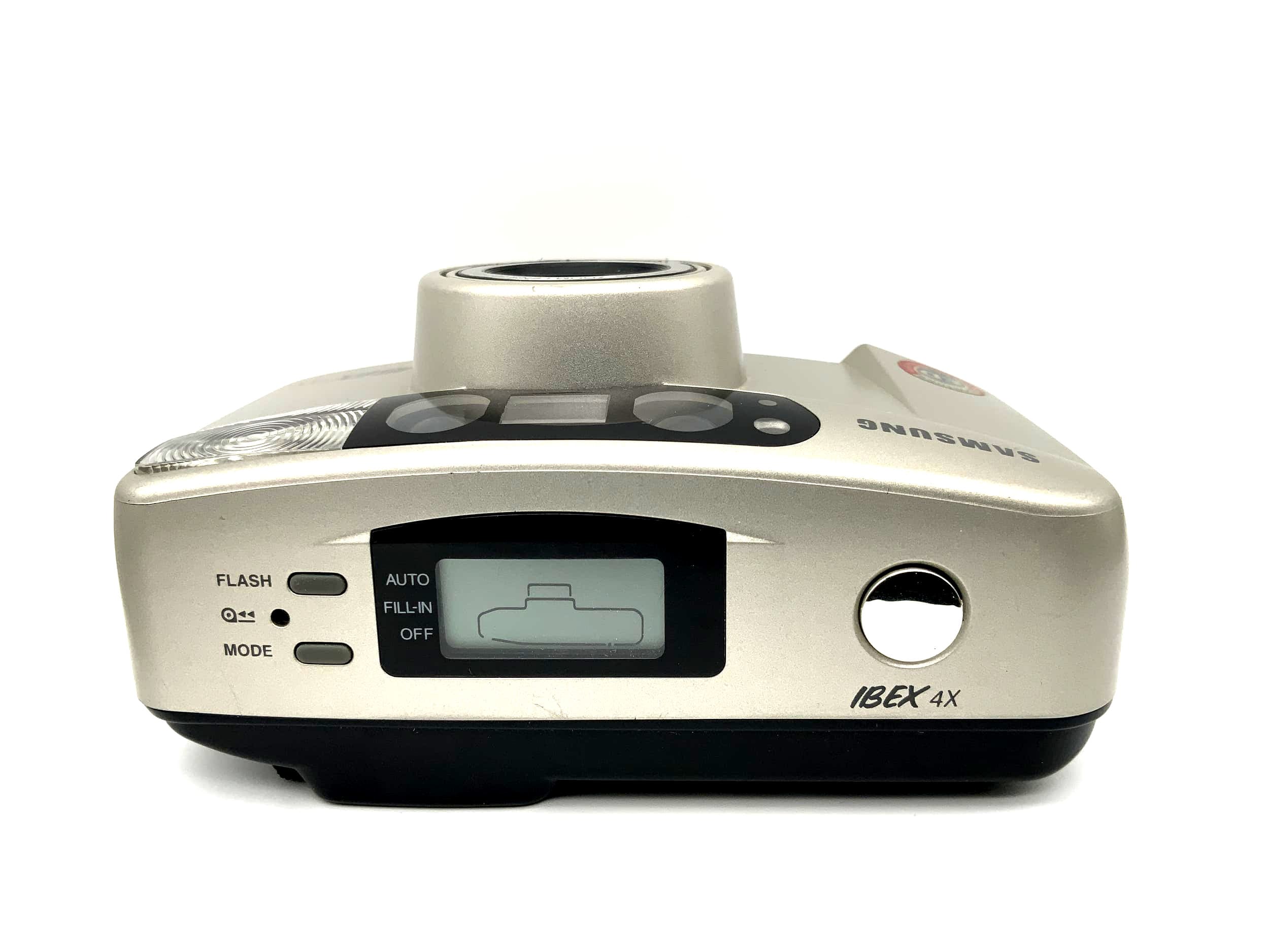 Appareil photo compact Samsung IBEX 4x avec objectif 38-145 mm, format 35 mm.