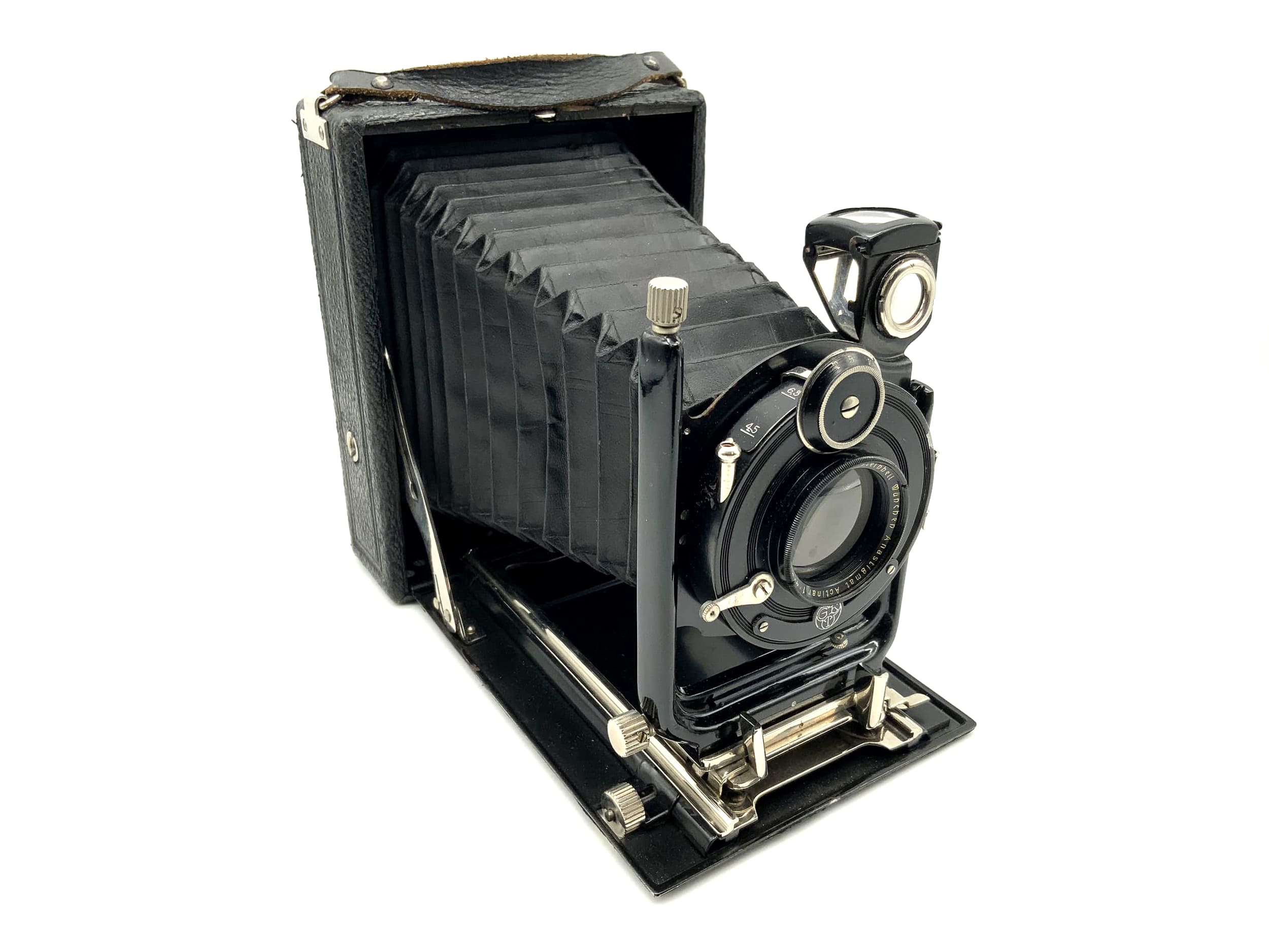 Appareil photo à plaques Steinheil Munich avec objectif Anastigmat Actinar 1:4,5 / 13,5 cm 9x12