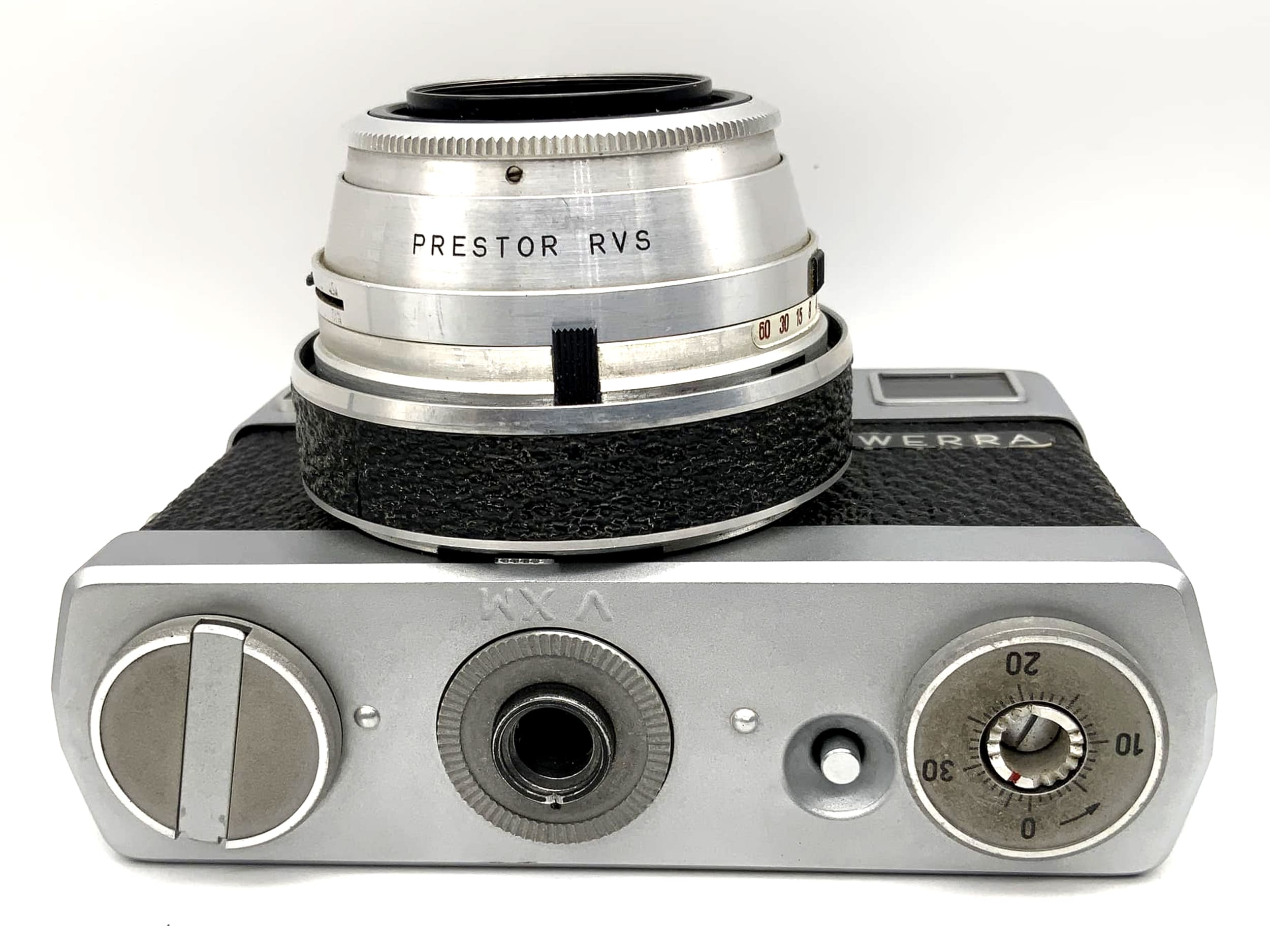 Appareil photo Carl Zeiss Jena Werra 1 avec viseur et objectif Tessar 2.8/50 Prestor RVS noir