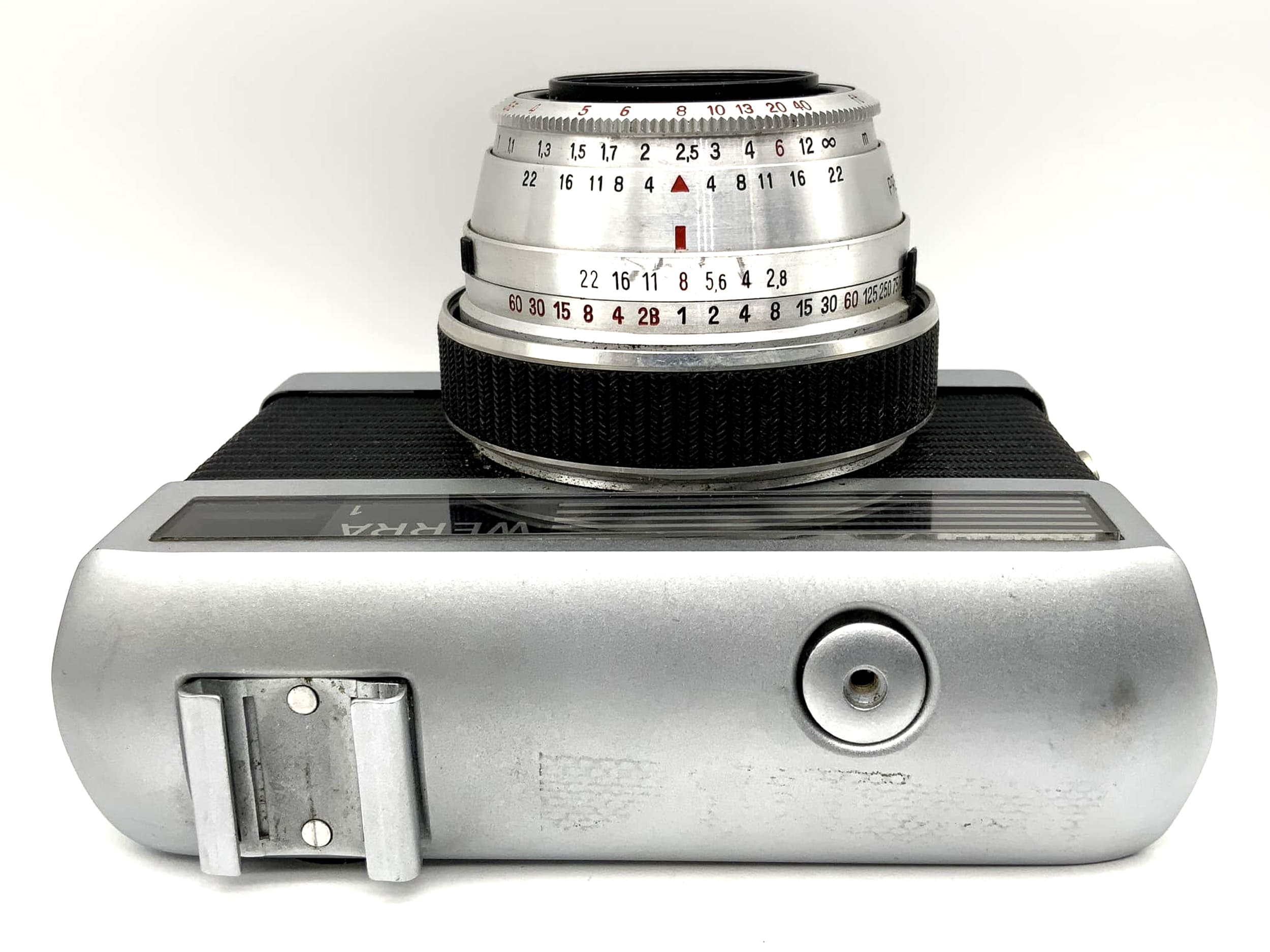 Appareil photo Carl Zeiss Jena Werra 1 avec viseur et objectif Tessar 2.8/50 Prestor RVS noir