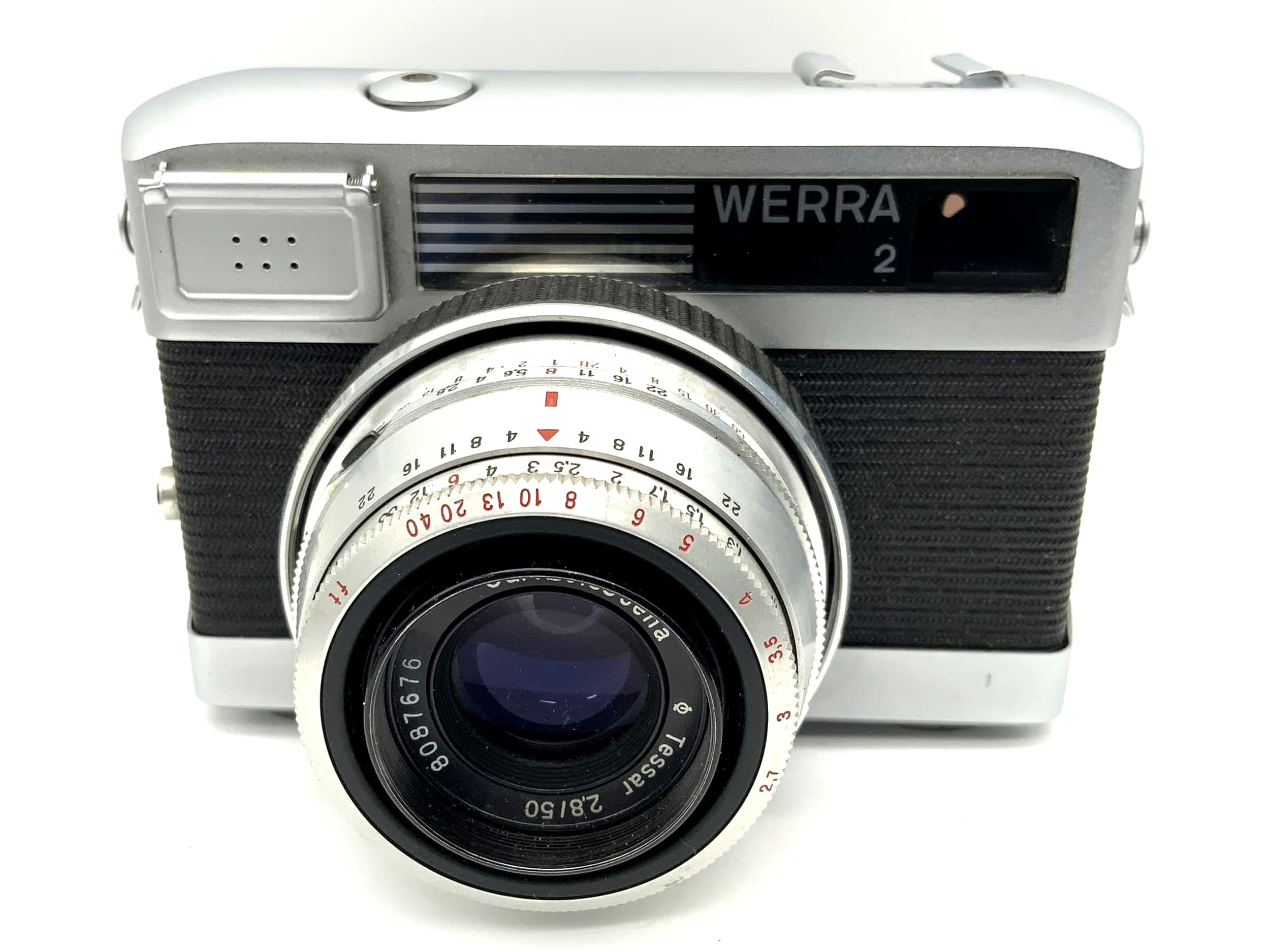 Appareil photo Carl Zeiss Jena Werra 2 avec viseur et objectif Tessar 2.8/50 Prestor RVS noir