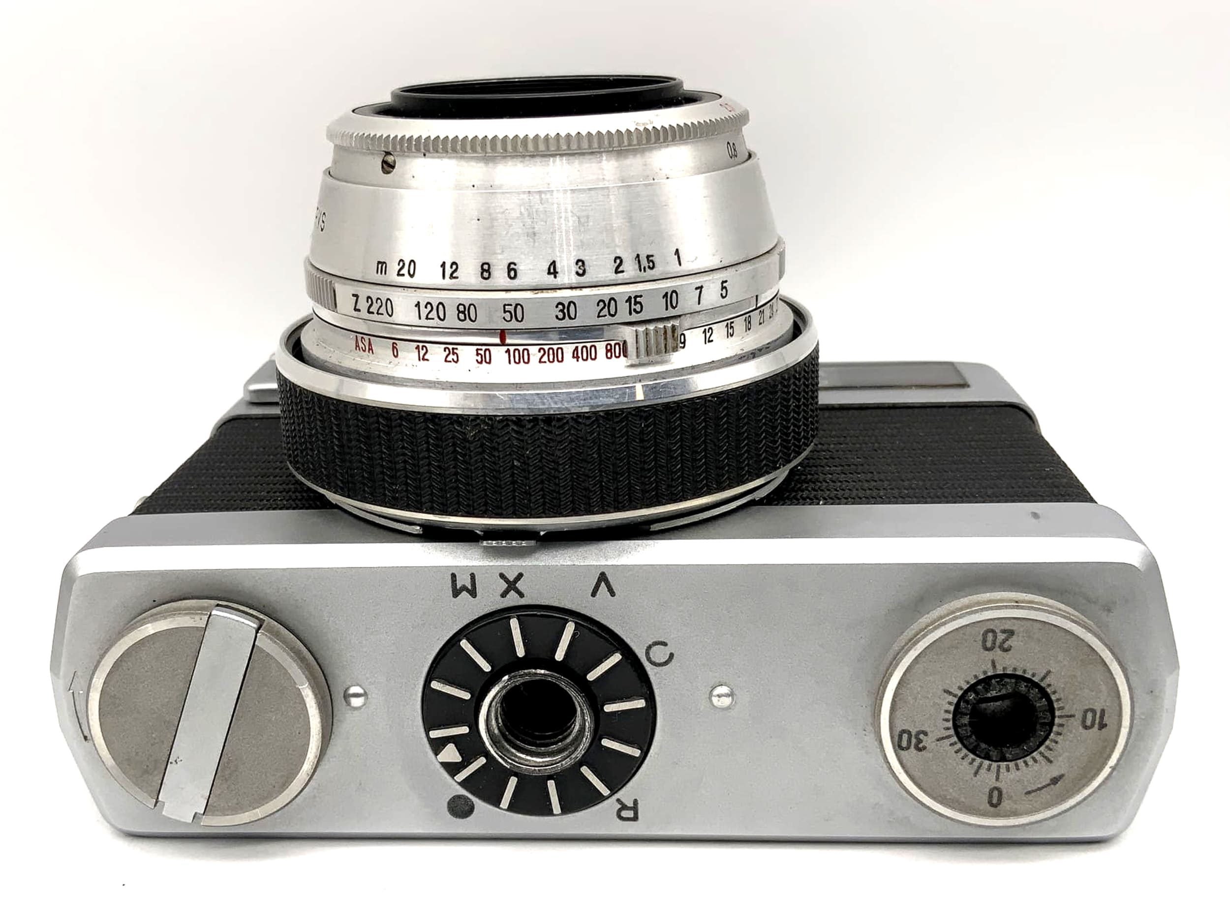 Appareil photo Carl Zeiss Jena Werra 2 avec viseur et objectif Tessar 2.8/50 Prestor RVS noir