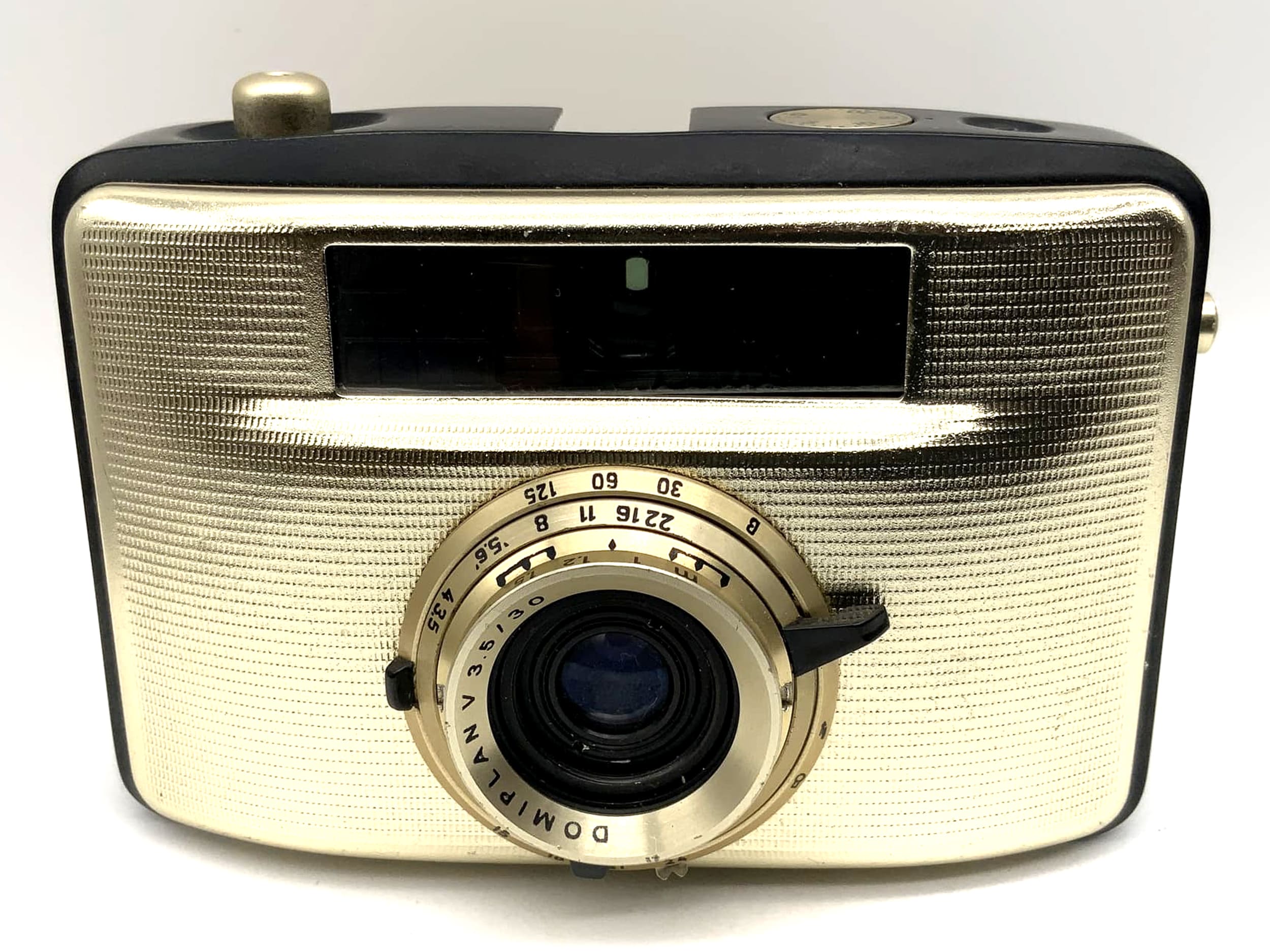 Pentacon Penti II rangefinder camera with Domiplan V 3.5/30 gold/black lens! Light meter defective!