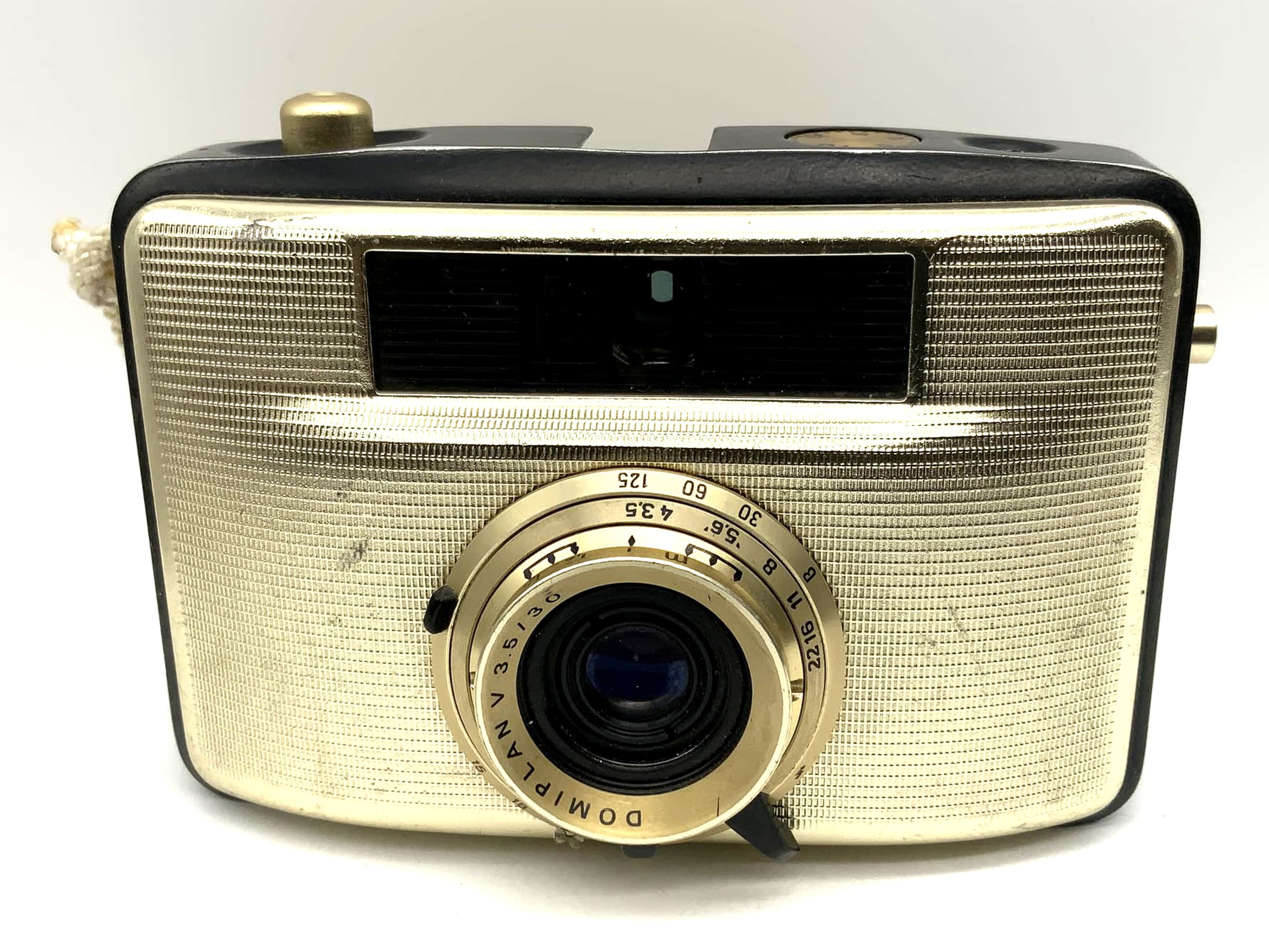 Pentacon Penti I rangefinder camera with Domiplan V 3.5/30 gold/black lens! Light meter defective!