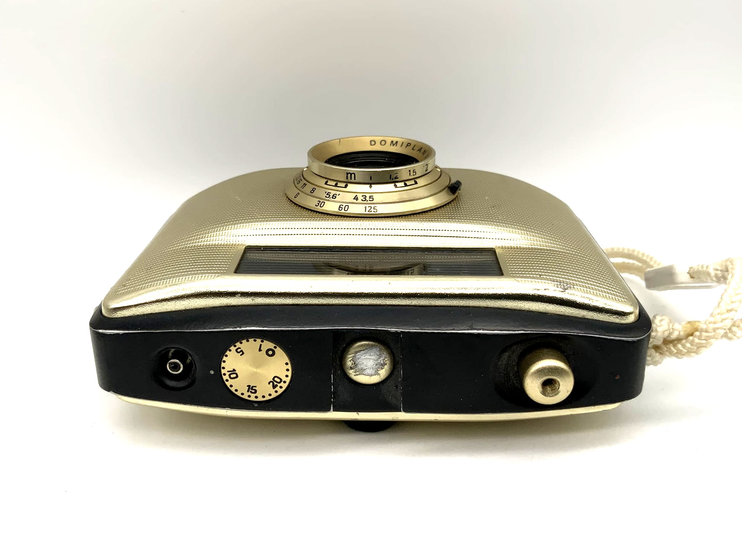Pentacon Penti I rangefinder camera with Domiplan V 3.5/30 gold/black lens! Light meter defective!