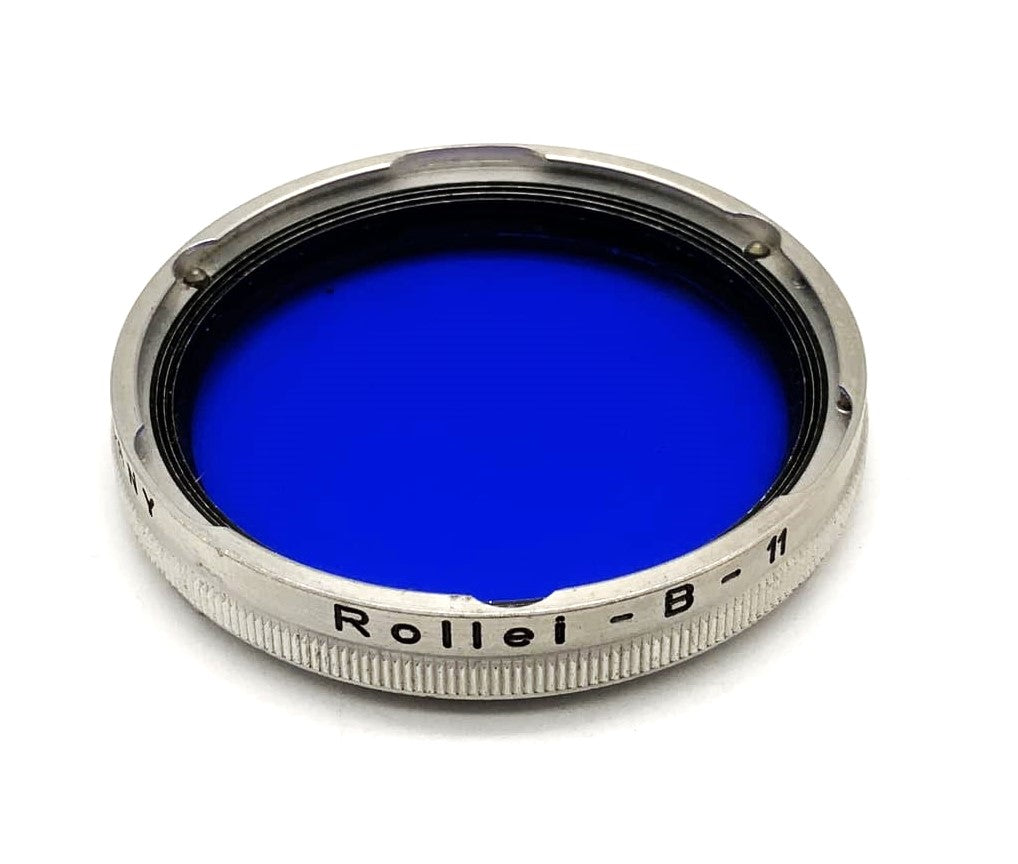 Filtre de couleur bleu Rollei B11 pour Rolleiflex f/2.8 Xenotar/Planar (R III)