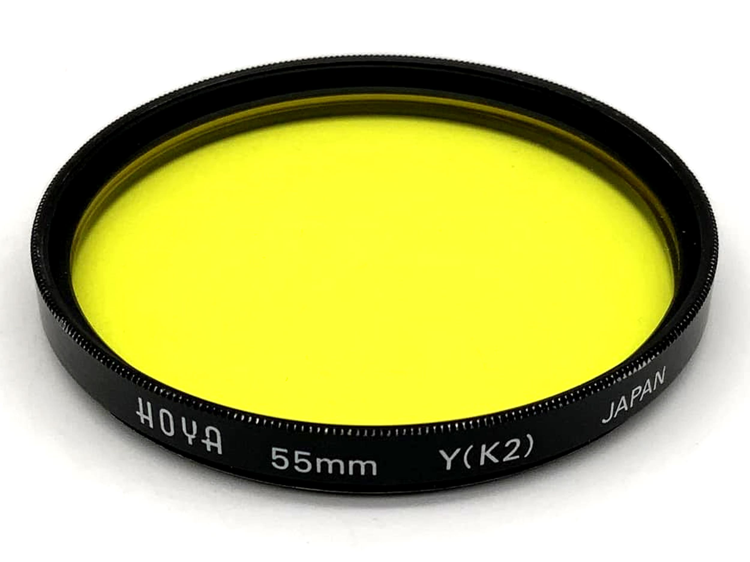 Filtre de couleur Hoya Y(K2) jaune, filtre circulaire 55 mm, filetage M55