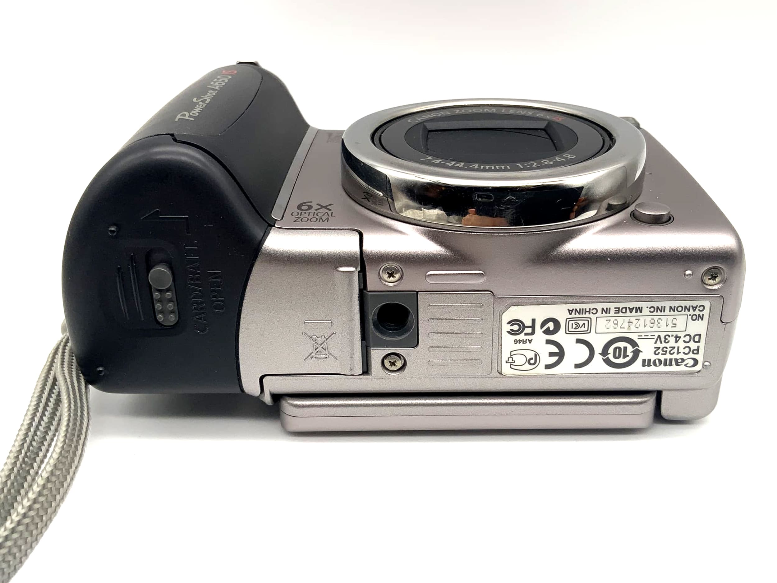 Canon PowerShot A650 IS avec objectif zoom 6x IS 7,4-44,4 mm f/2,8-4,8, 12,1 MP, autofocus Ai