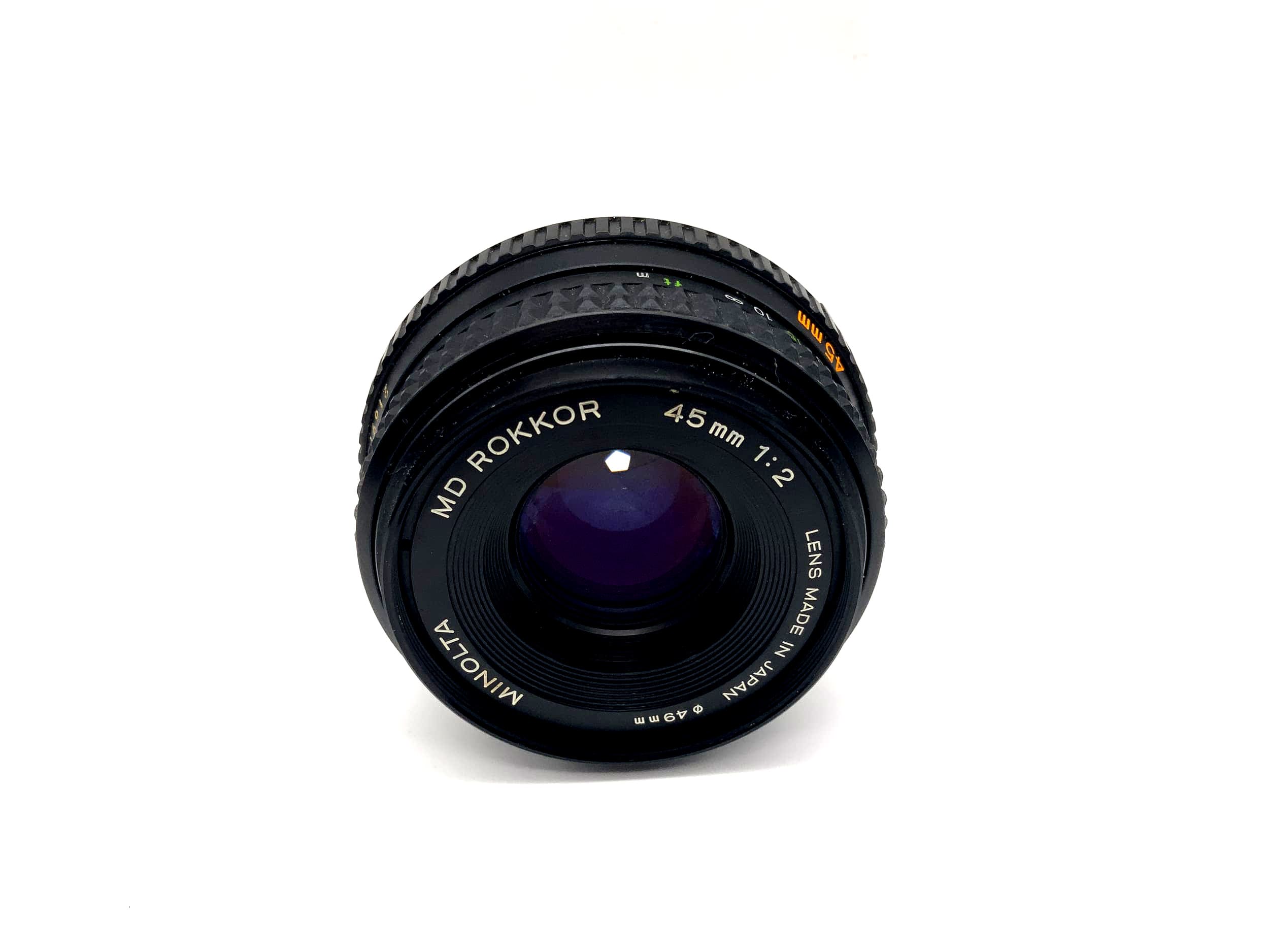 Objectif Minolta 45 mm 1:2 MD Rokkor pour appareil photo (Minolta MD)