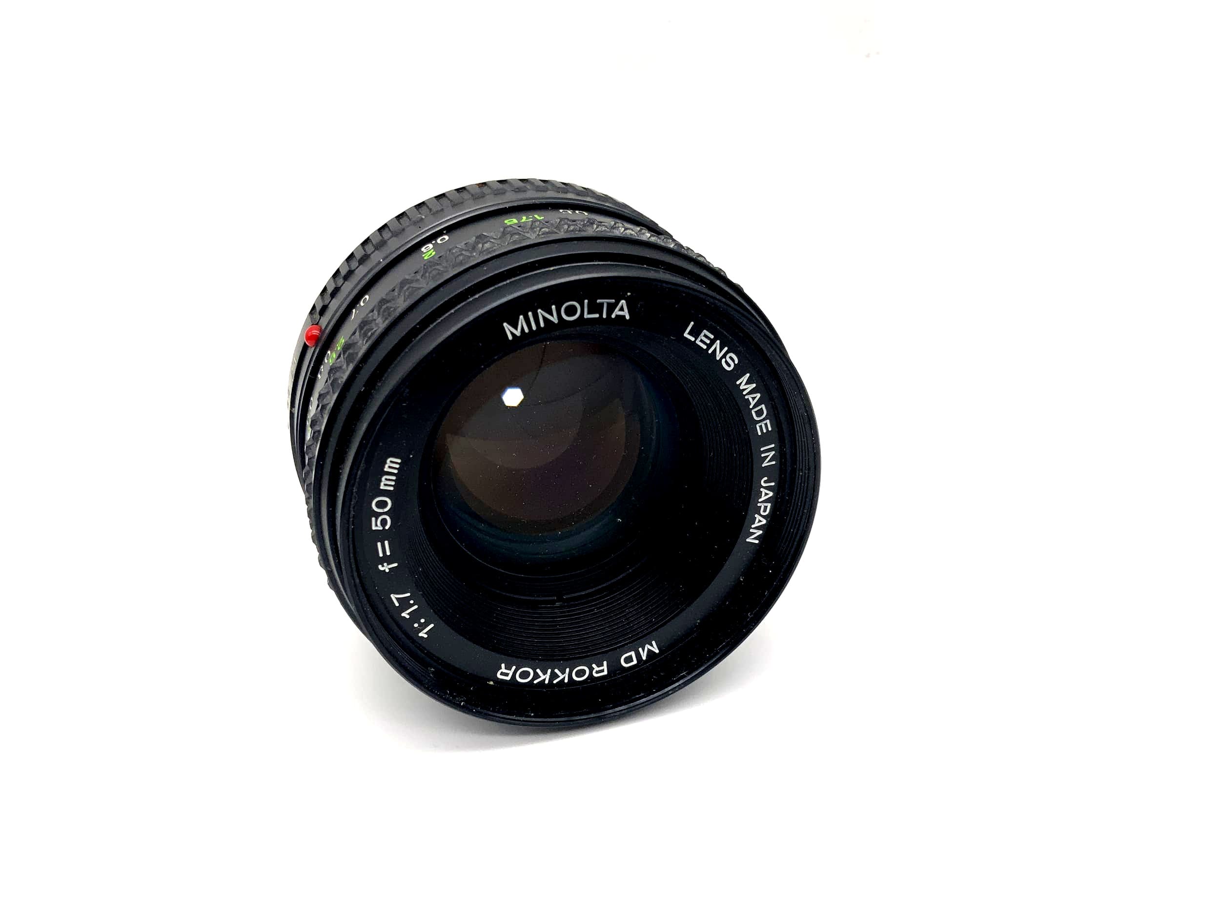 Objectif Minolta 50 mm 1:1.7 MD Rokkor pour appareil photo (Minolta MD)