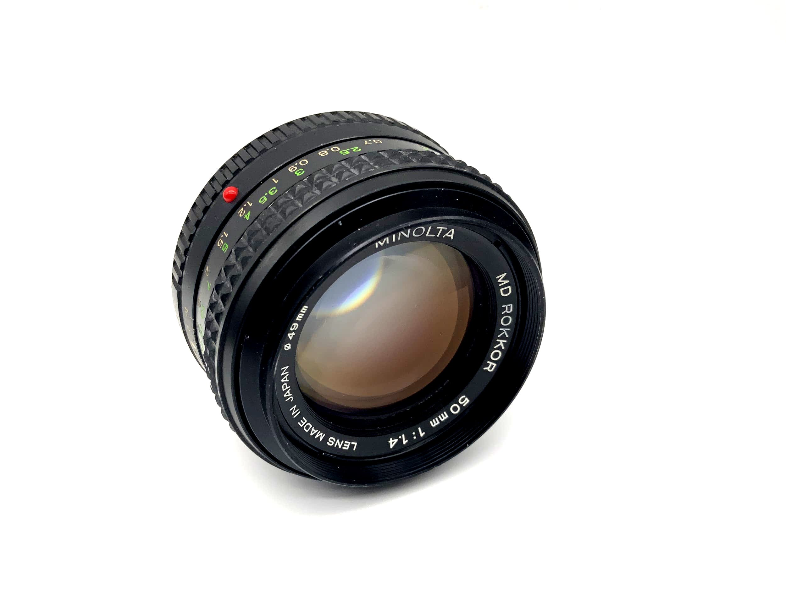 Objectif Minolta 50 mm 1:1.4 MD Rokkor !Champignon! (Minolta MD)