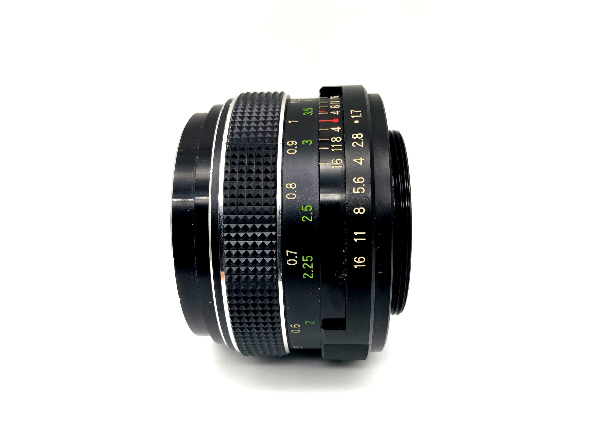 Objectif pour appareil photo reflex couleur Porst 50 mm 1:1.7 (M42)