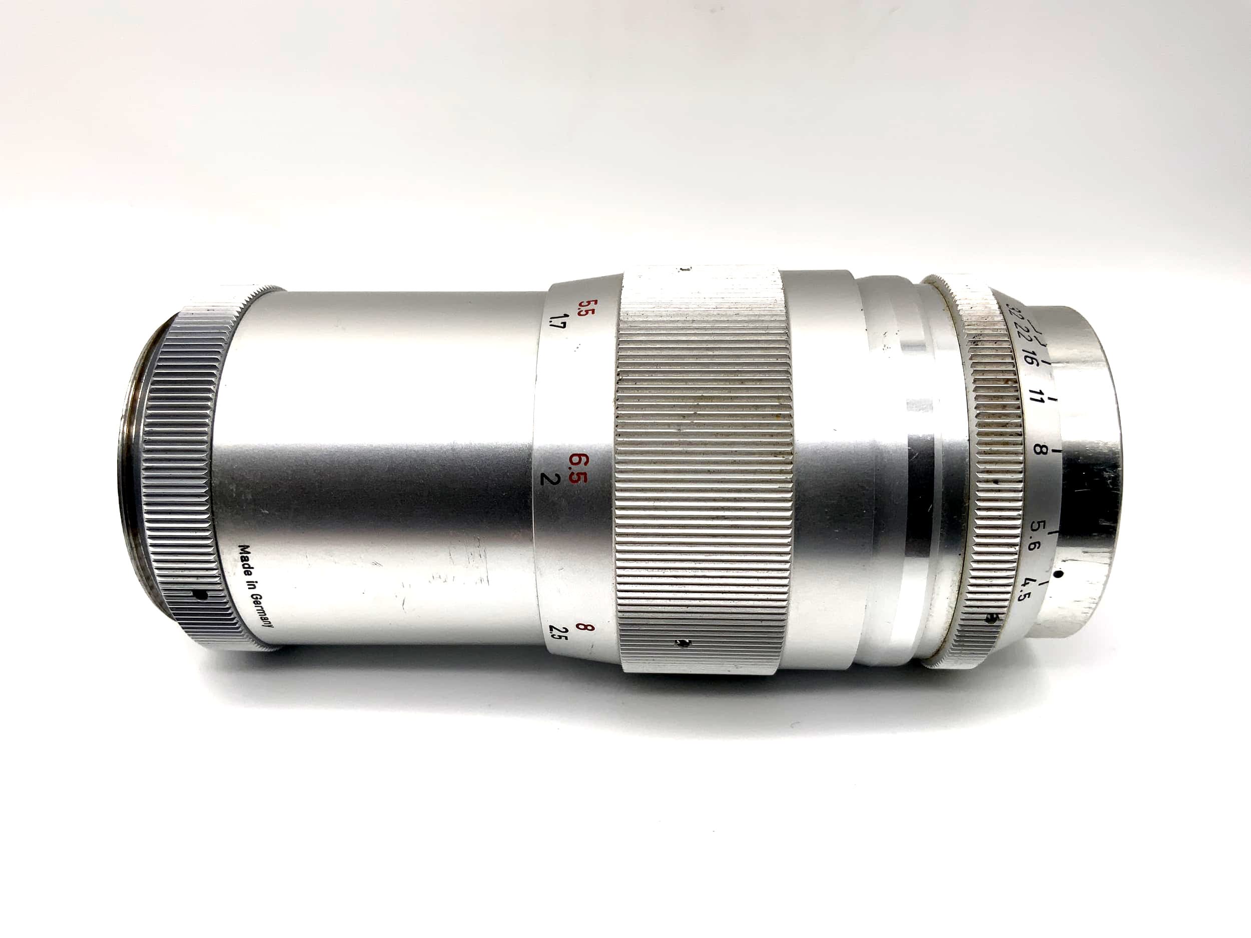 Steinheil Munich 135mm 1:4.5 Culminar lens, compatible with Leica Mushroom (M39)