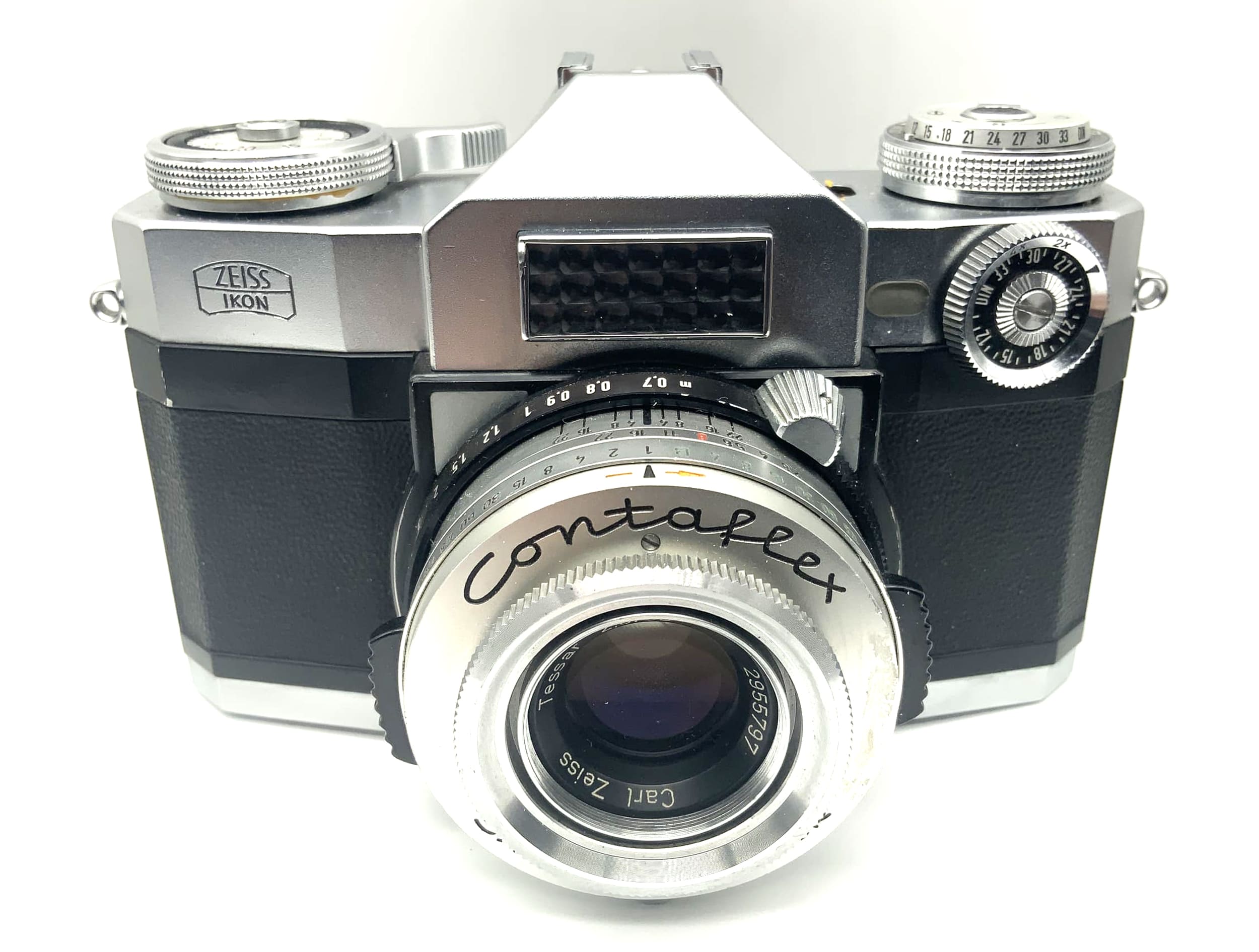 Appareil photo reflex analogique Zeiss Ikon Contaflex Synchro-Compur 35 mm (Carl Zeiss Tessar 2.8/50)