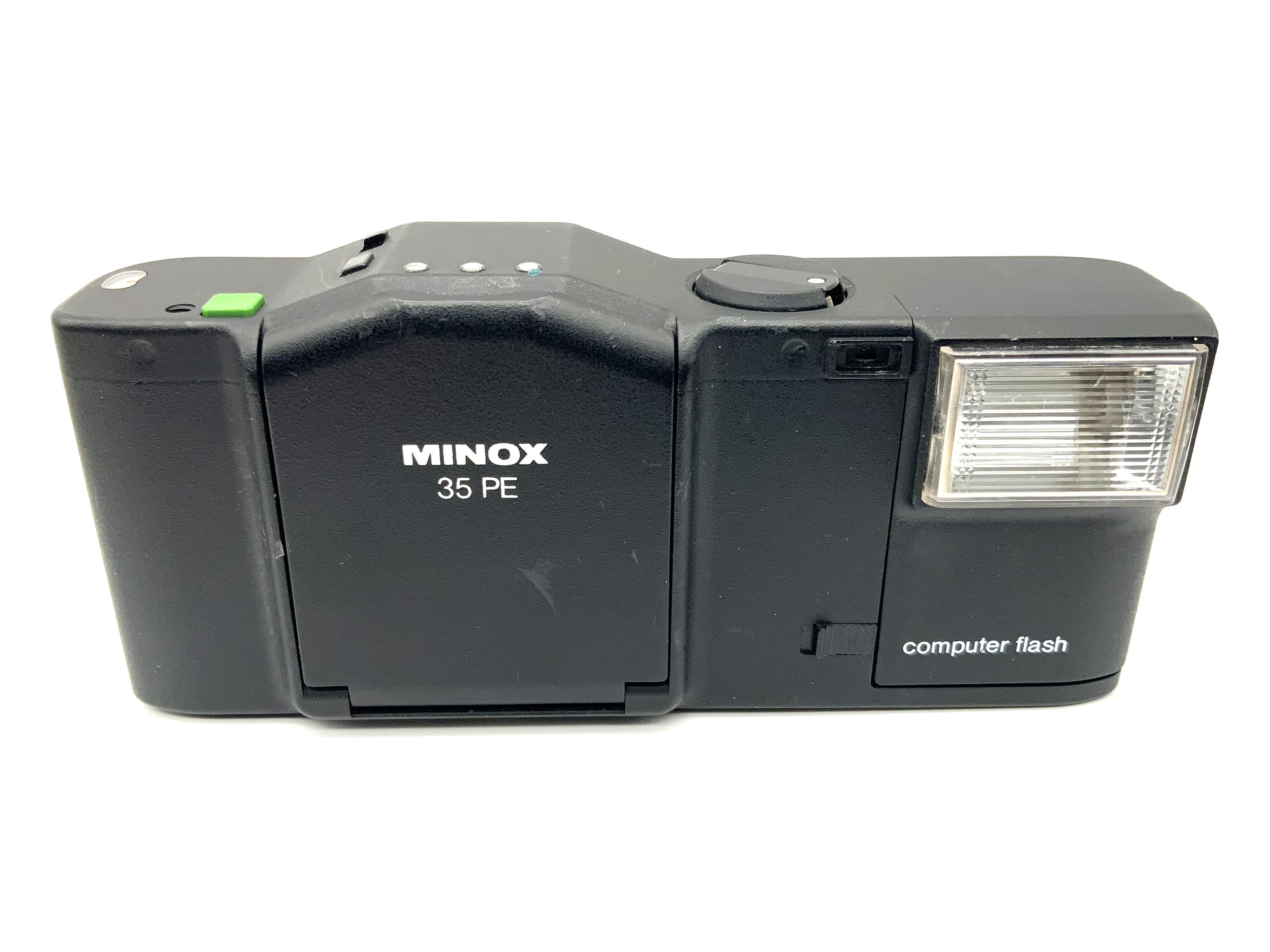 Minox 35 PE viewfinder camera with Color-Minotar 1:2.8/35mm lens &amp; computer flash.
