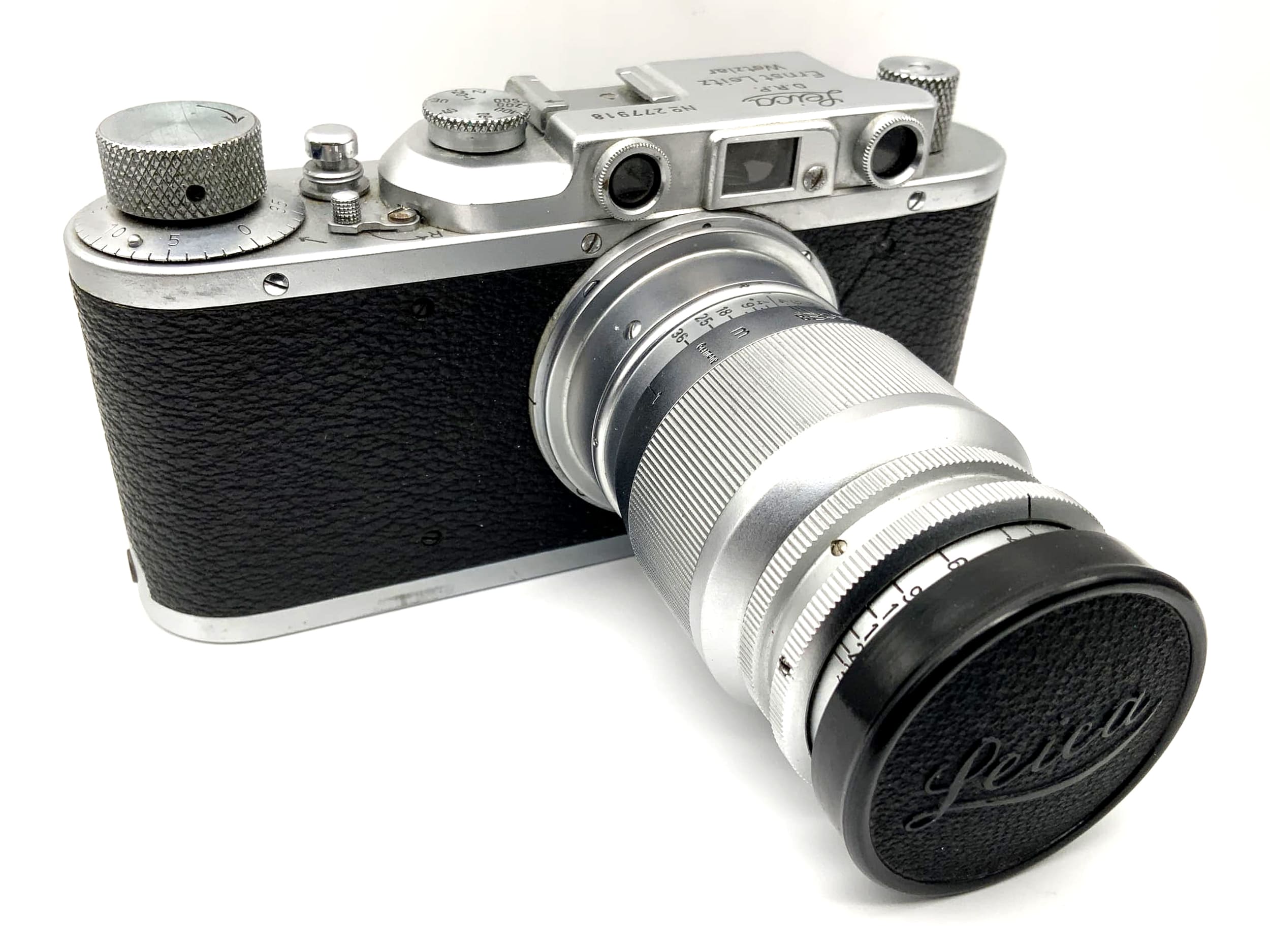 Leitz Leica II 1938 rangefinder camera with Elmar 9cm 1:4 90mm Leica 2 No. 277918