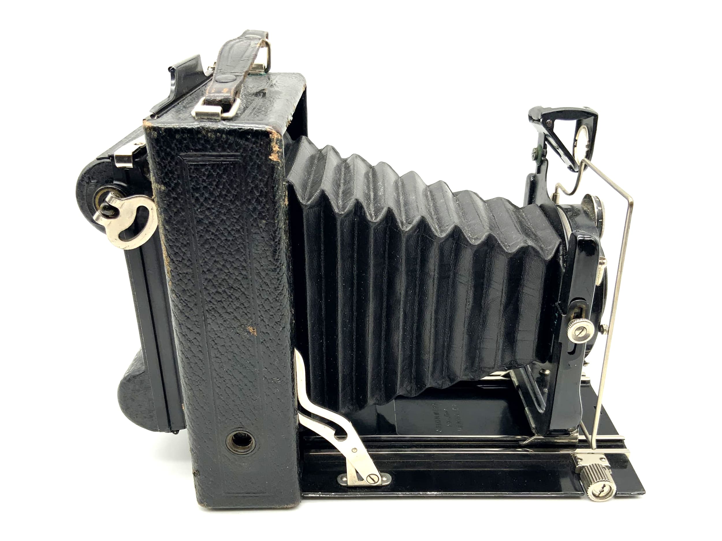 Appareil photo à plaque Orion Meyer Görlitz Helioplan 1:4,5 F=13,5 cm 6x12, brevet Rollex