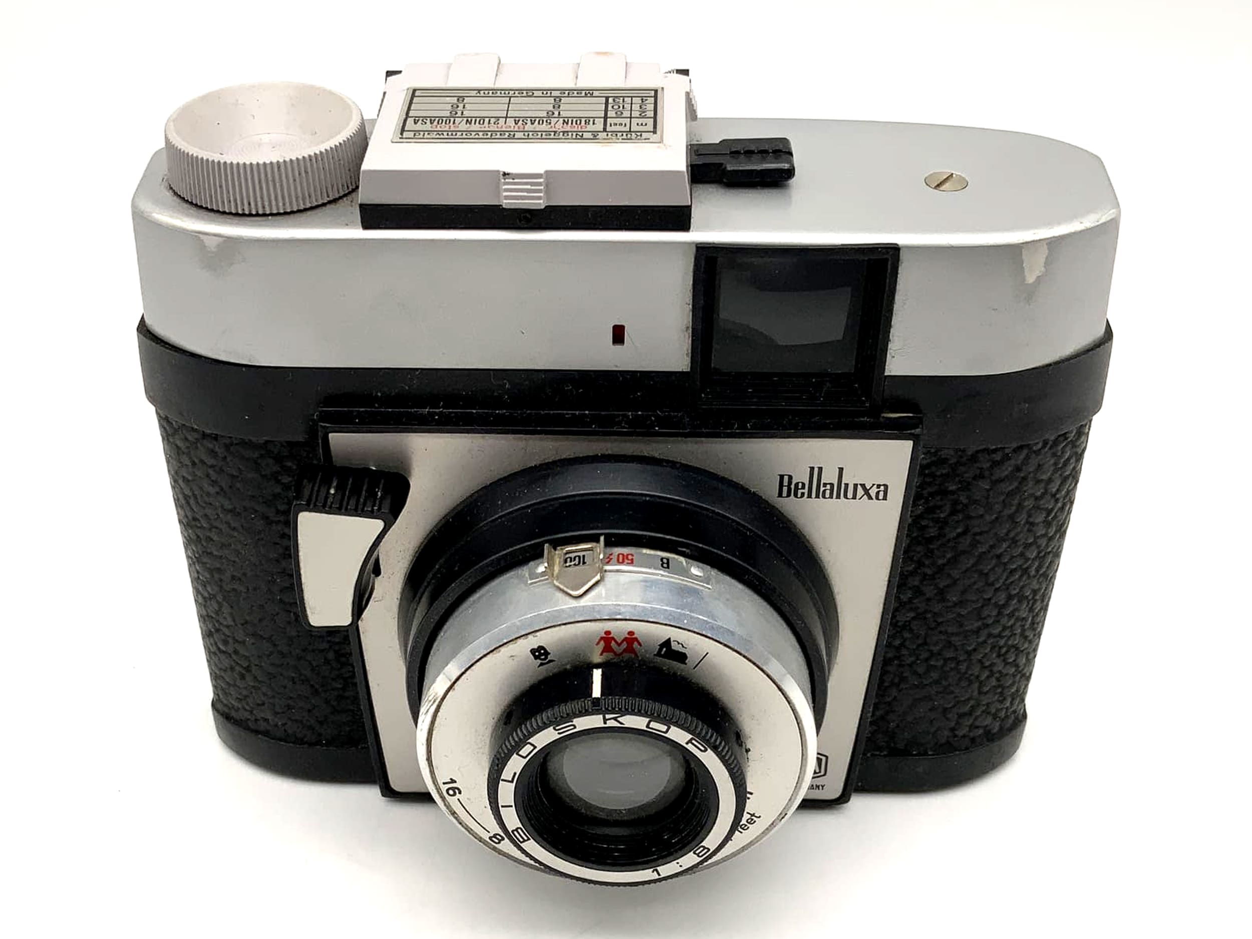 Appareil photo argentique Bilora Bellaluxa avec biloscope, format 1:8.