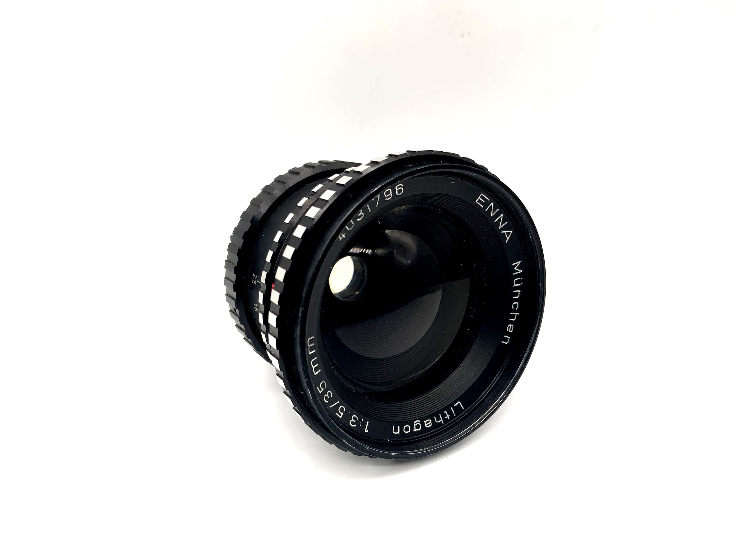 Objectif Enna Munich 35 mm 1:3,5 pour appareil photo Lithagon (Exa)