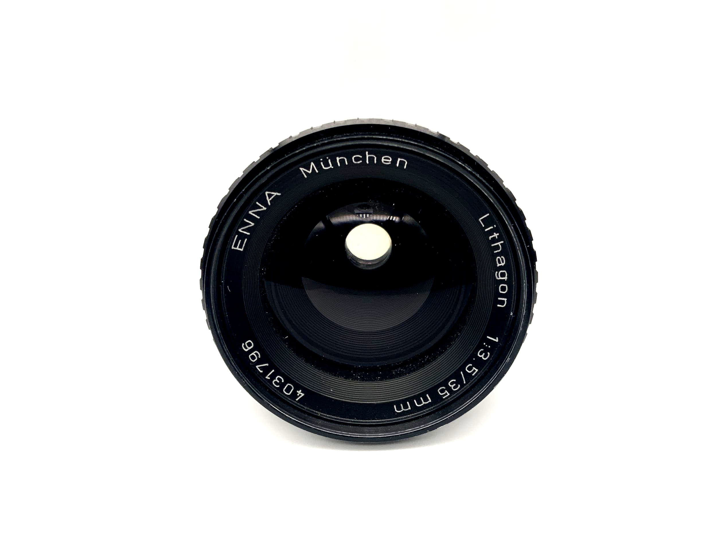 Objectif Enna Munich 35 mm 1:3,5 pour appareil photo Lithagon (Exa)