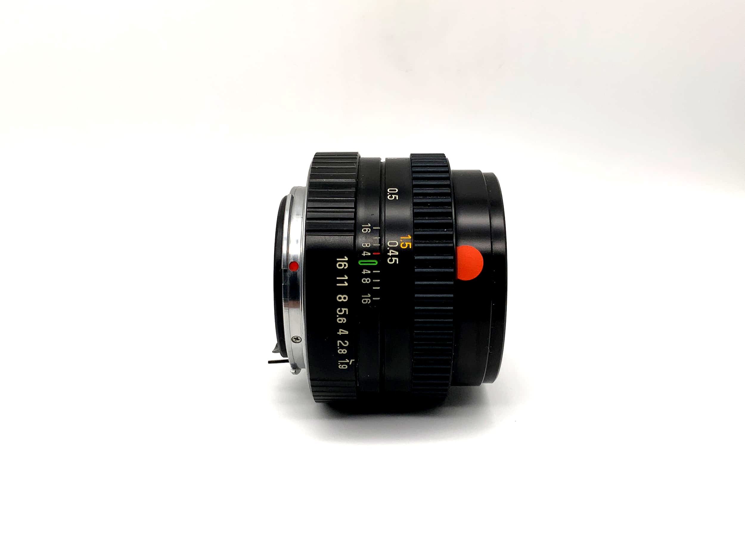 Objectif Agfa 50 mm 1:1.9 à revêtement coloré (Pentax K)