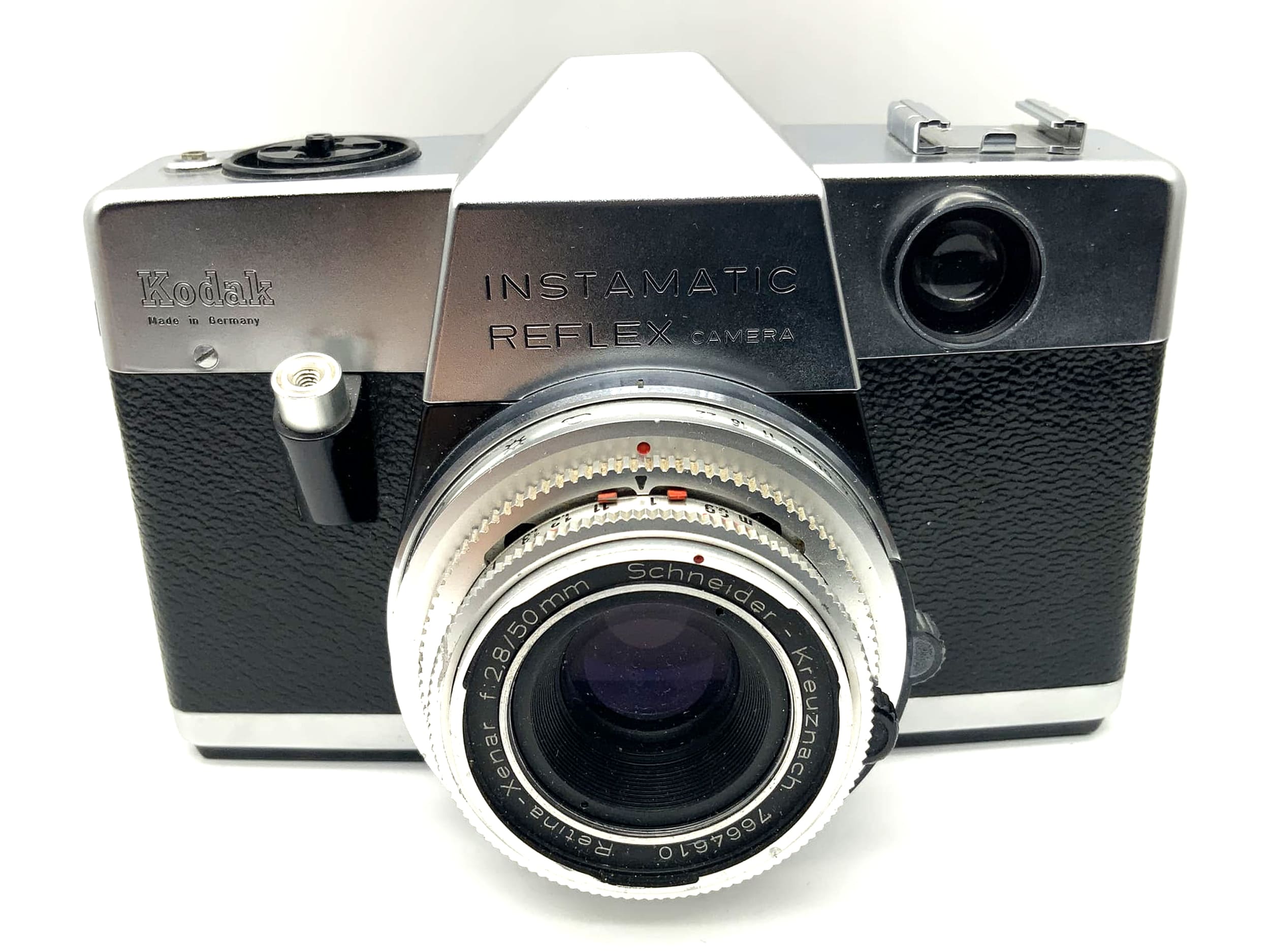 Kodak Instamatic Reflex avec Schneider-Kreuznach Xenar f:2.8/50mm ! Cellule photoélectrique défectueuse !