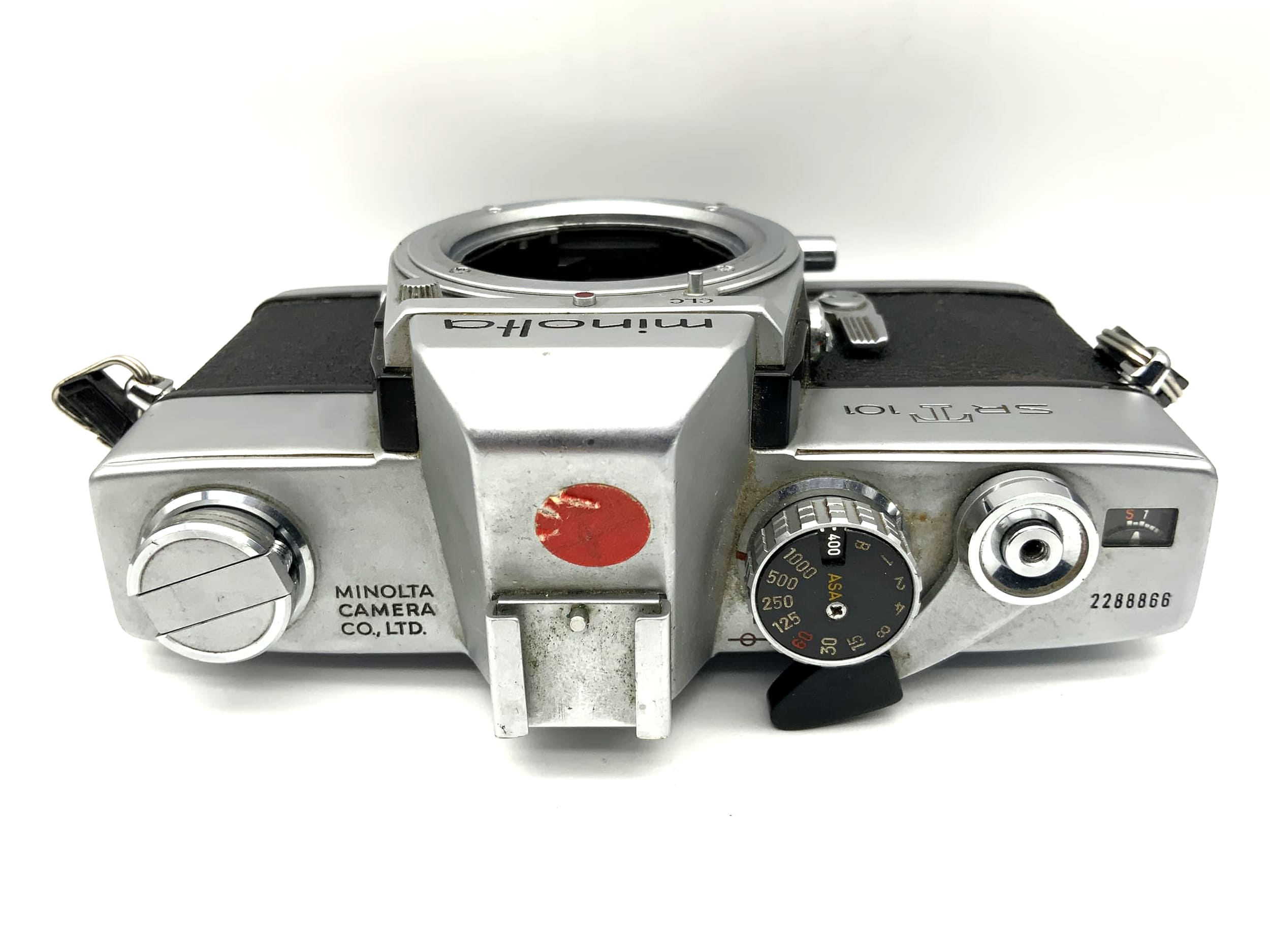 Appareil photo reflex argentique Minolta SRT 101 35 mm (Minolta MD) ! Cellule de pose défectueuse !